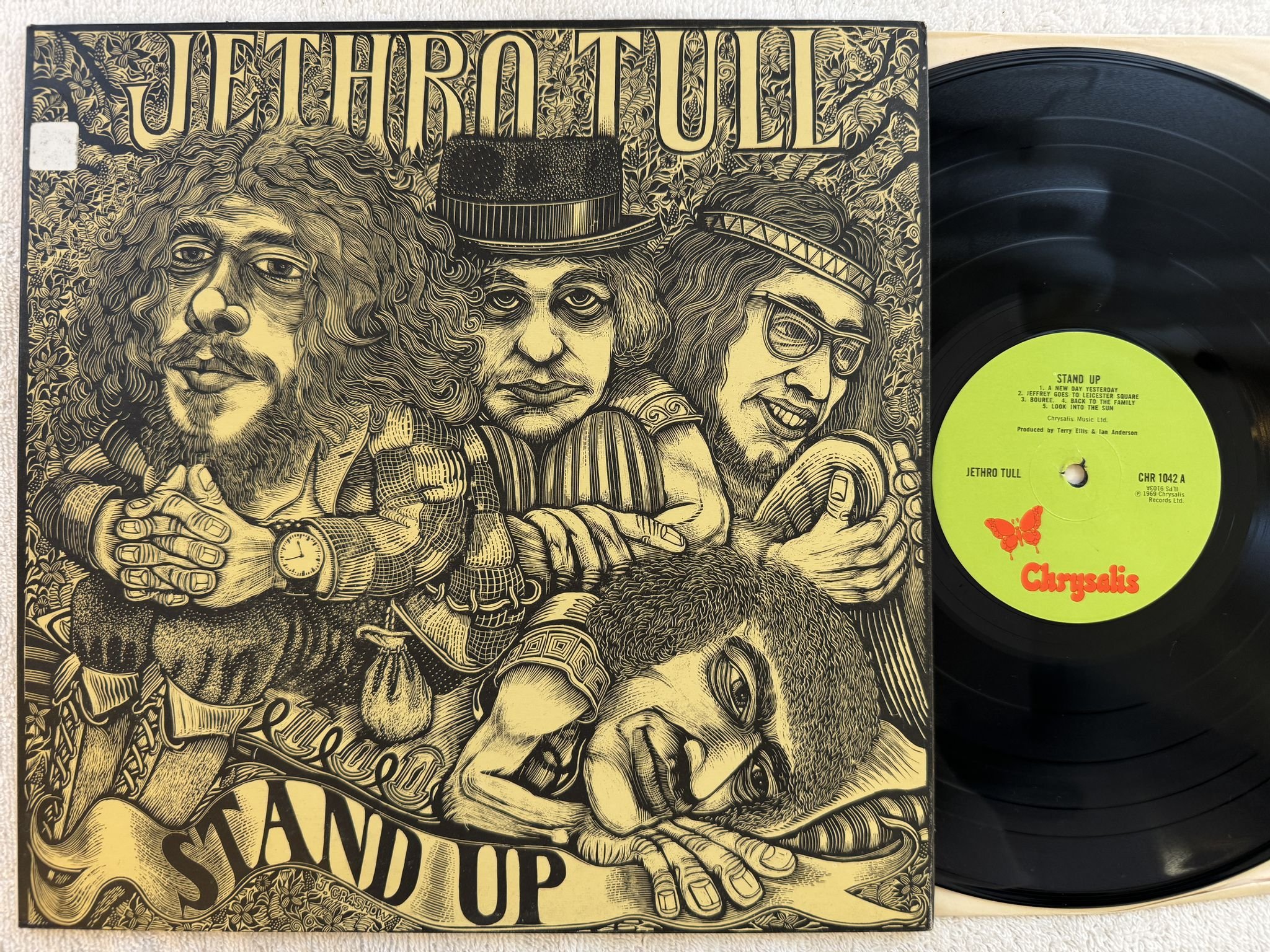 Omslagsbild för skivan JETHRO TULL stand up LP -69/73 UK CHRYSALIS CHR 1042