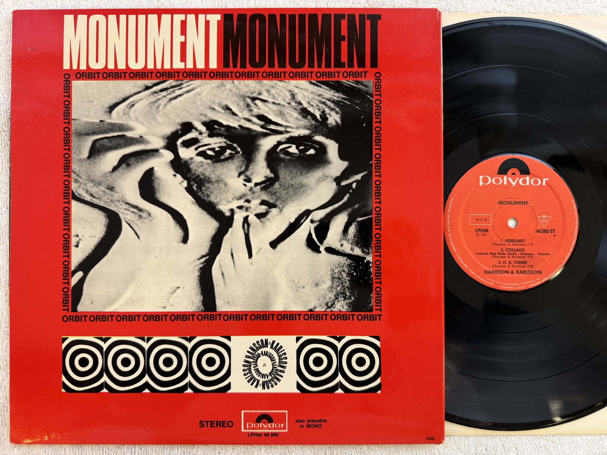 Omslagsbild för skivan HANSSON & KARLSSON monument LP -67 Swe POLYDOR LPHM 46260/ST