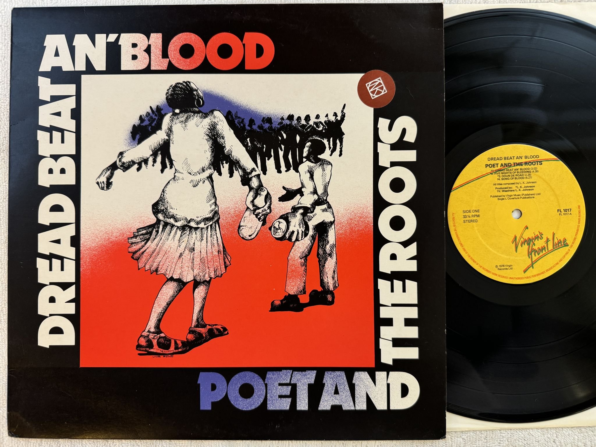 Omslagsbild för skivan POET AND THE ROOTS dread beat an' blood LP -78 UK VIRGIN'S FRONT LINE FL 1017