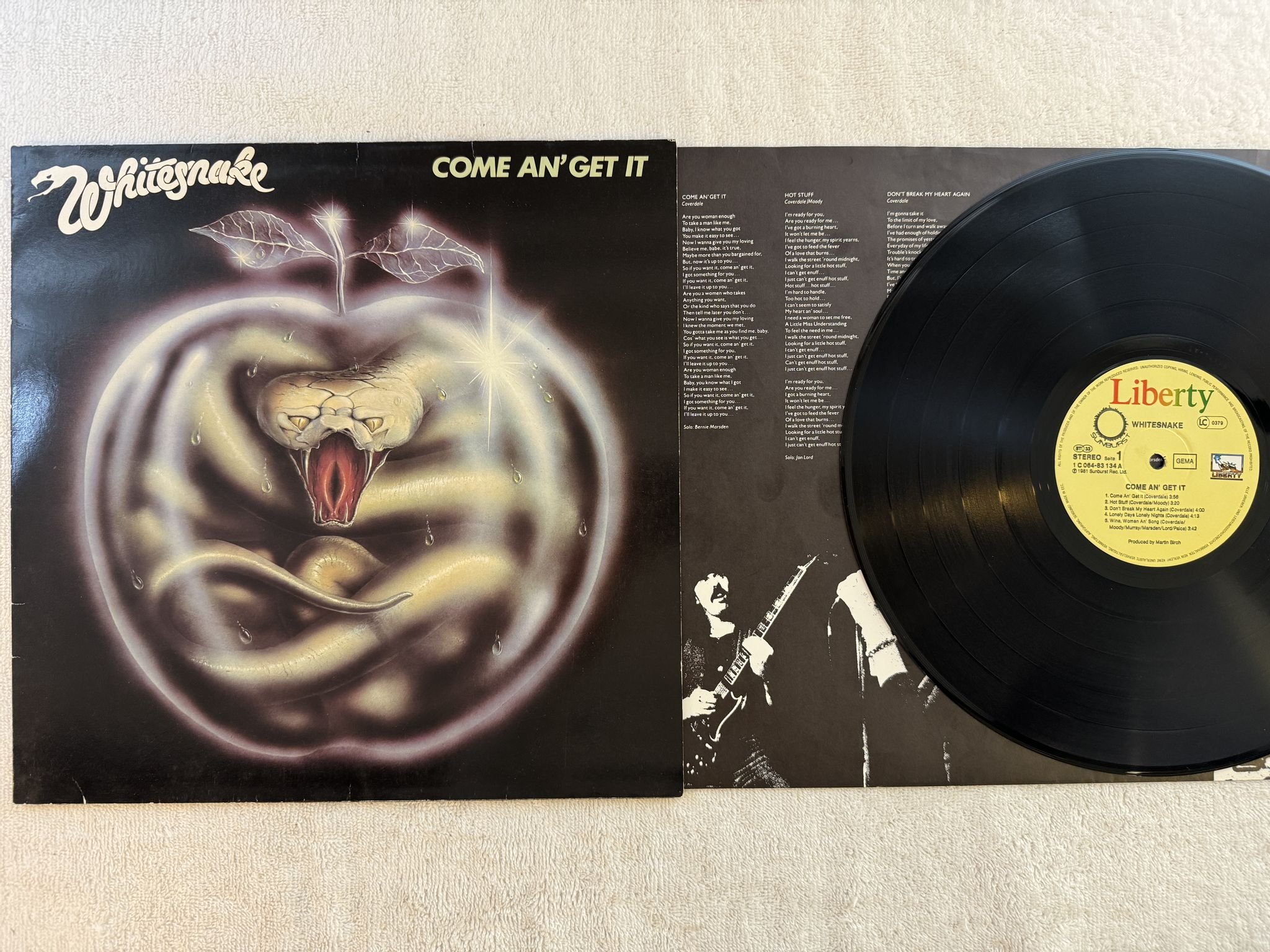 Omslagsbild för skivan WHITESNAKE come an' get it LP -81 Ger LIBERTY 1C 064-83134
