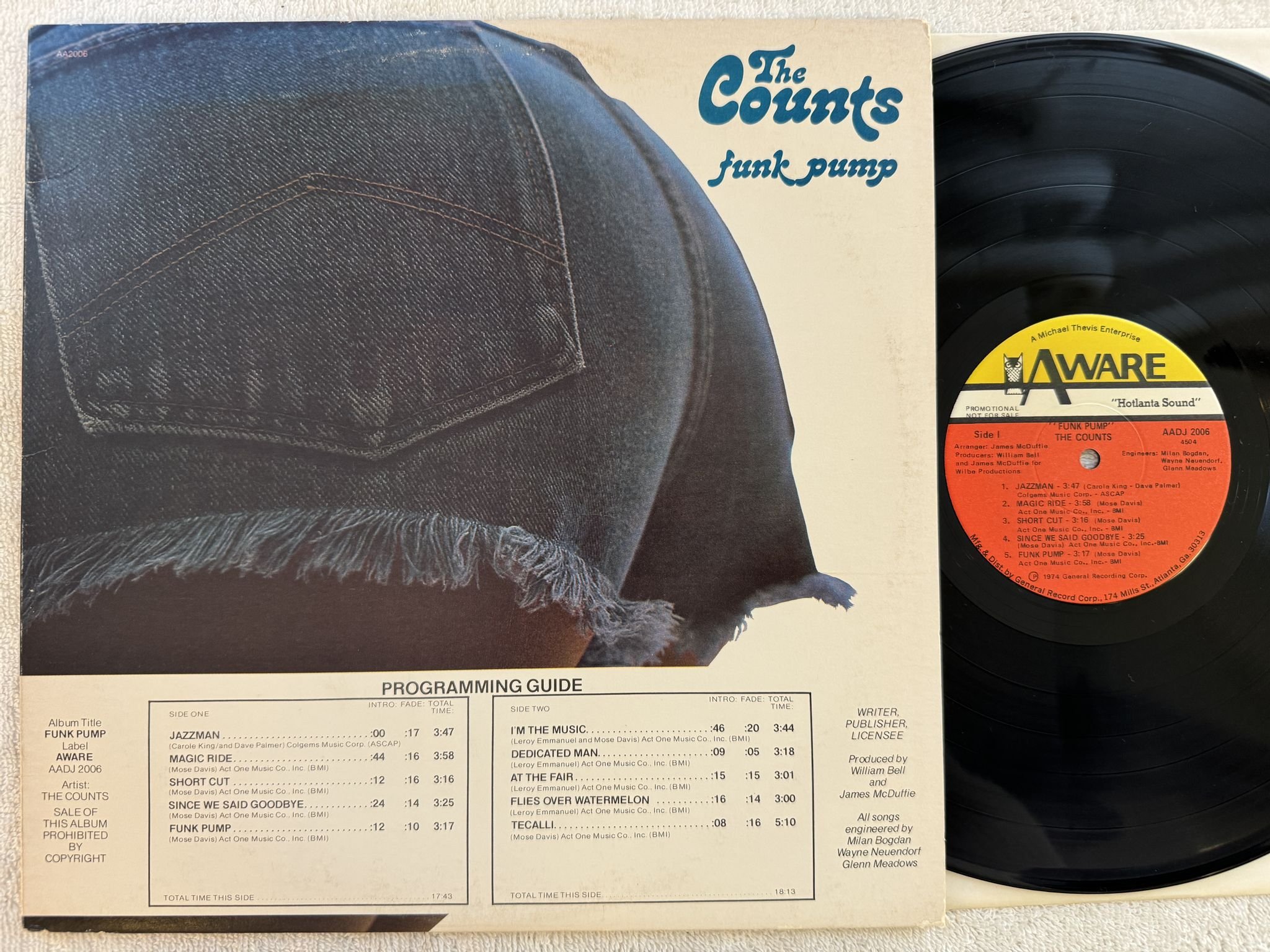 Omslagsbild för skivan THE COUNTS funk pump LP -74 US AWARE AADJ 2006 *** P R O M O ***