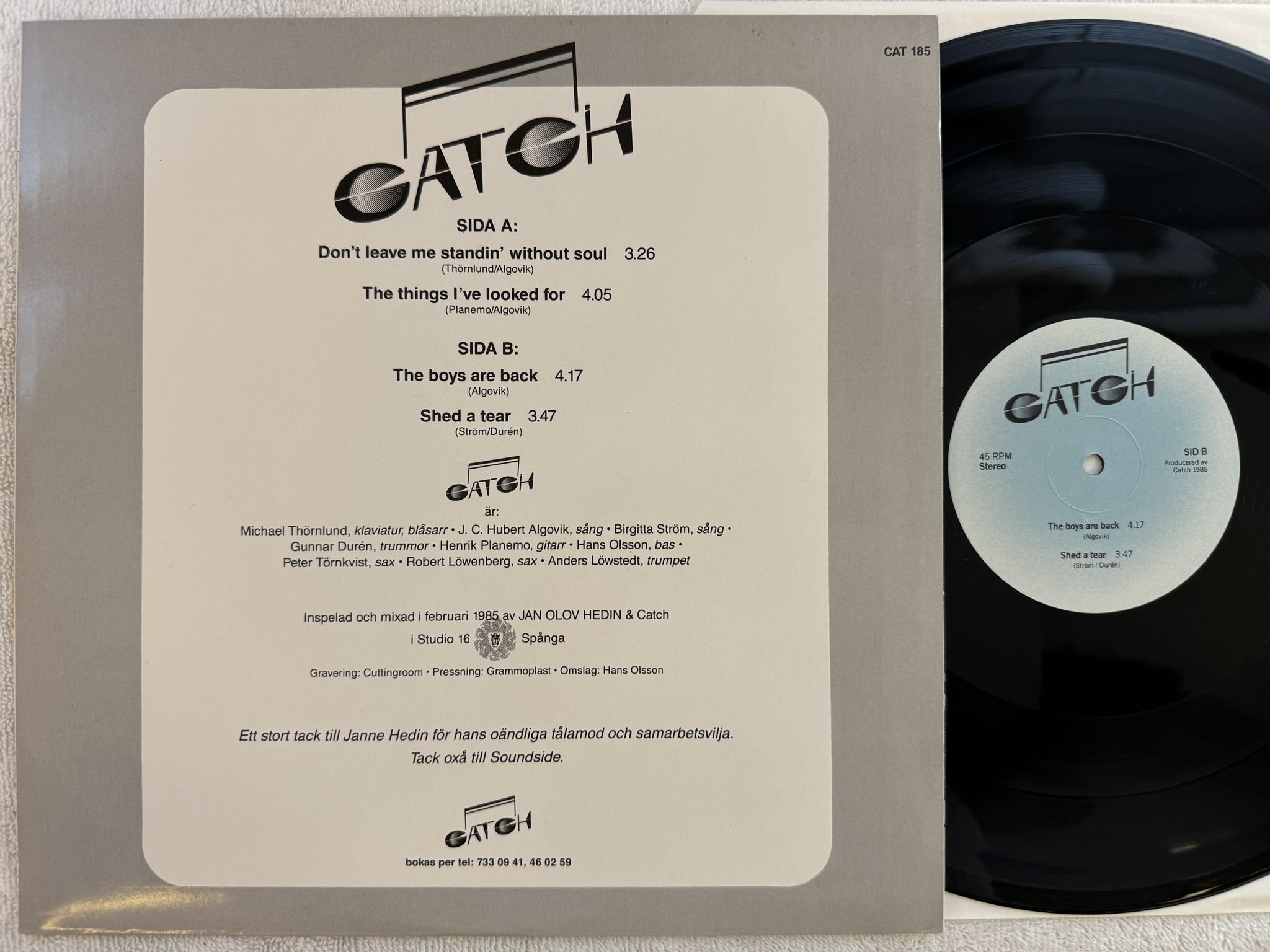 Omslagsbild för skivan CATCH things I've looked for 12"ep -85 Rare private swedish modern soul