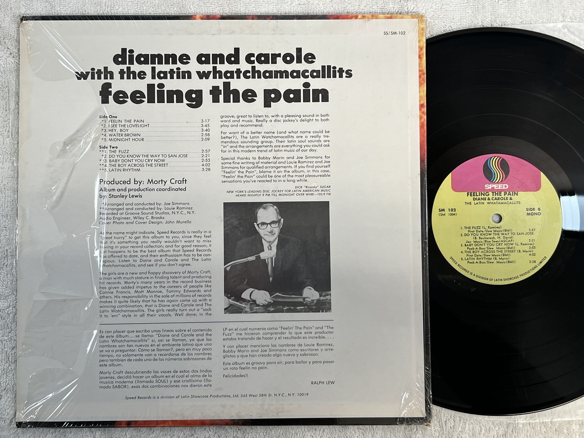 Omslagsbild för skivan DIANE & CAROLE & THE LATIN WHATAMACALLITS feeling the pain LP -68 rare boogaloo