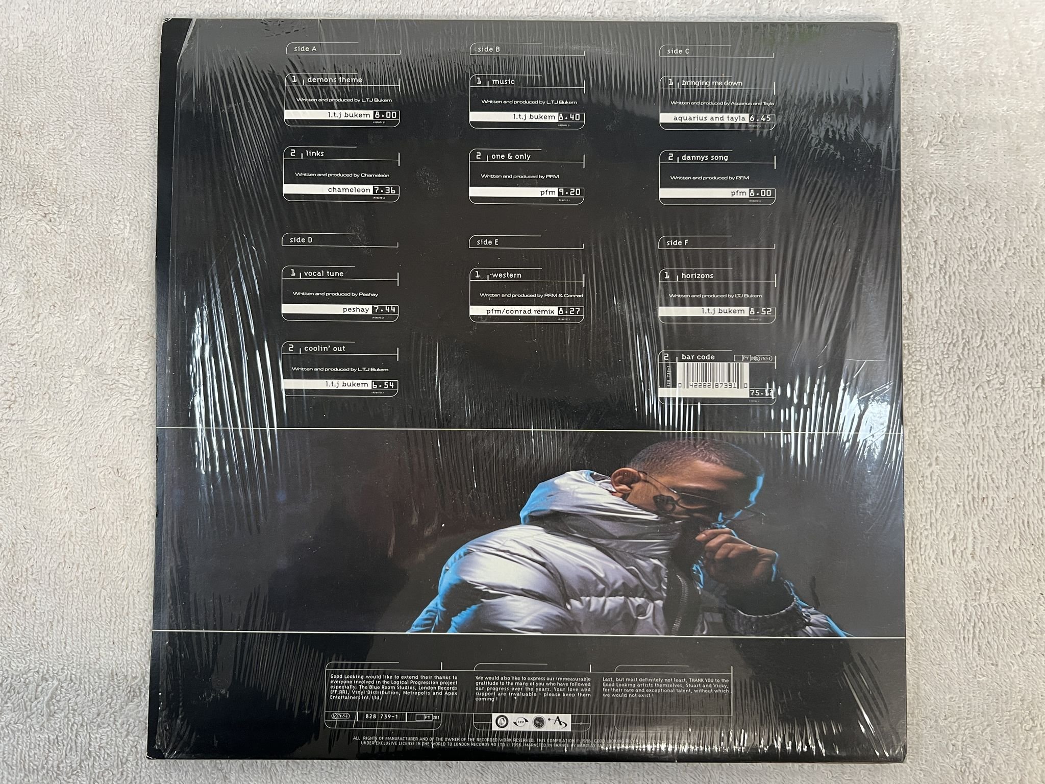 Omslagsbild för skivan L.T.J. BUKEM Logical Progression 3xLP -96 UK 828739-1 ** DRUM N BASS / JUNGLE **