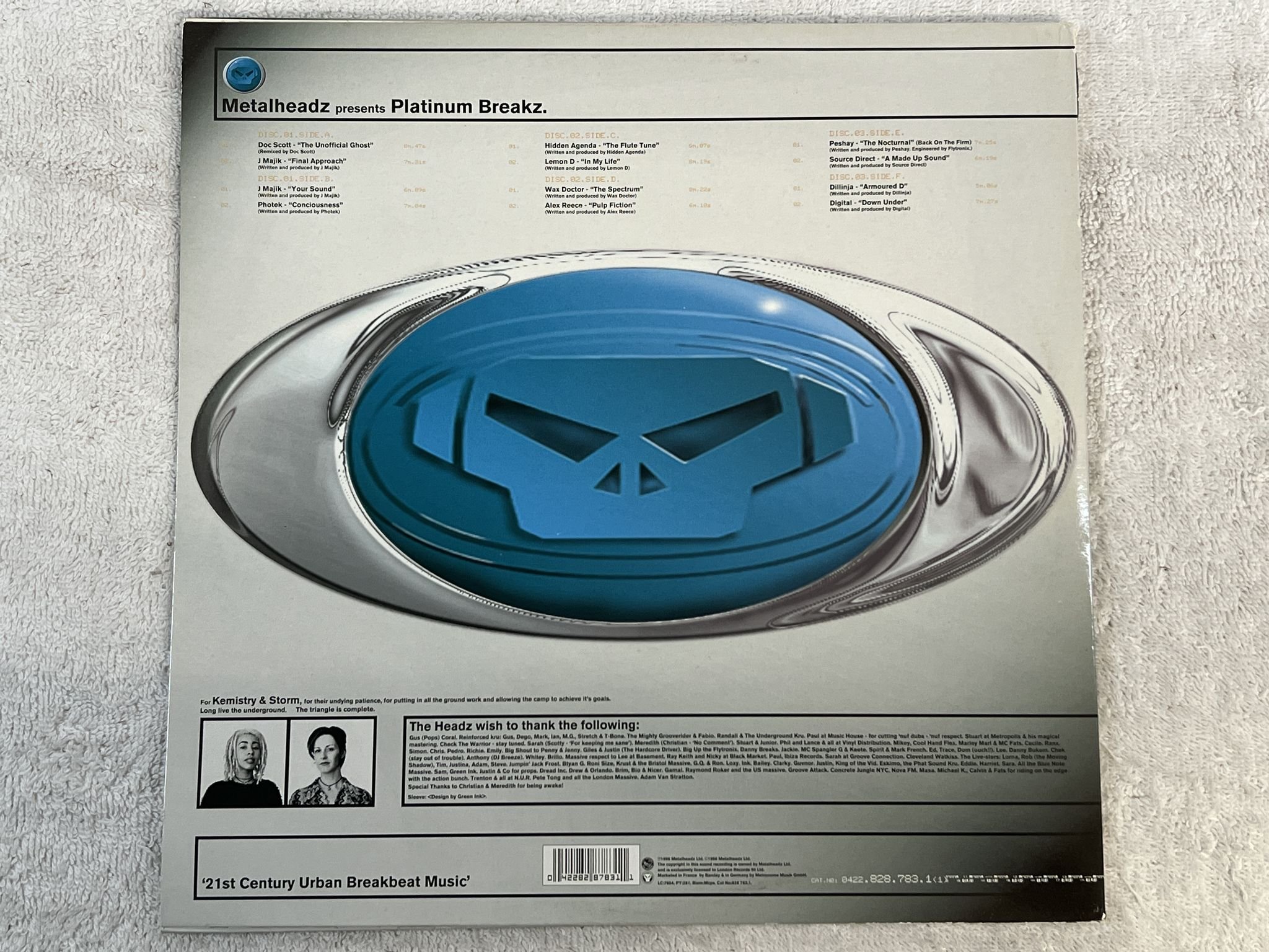 Omslagsbild för skivan V/A platinum breakz 3xLP -96 FFRR 828 783-1 ** DRUM N BASS **