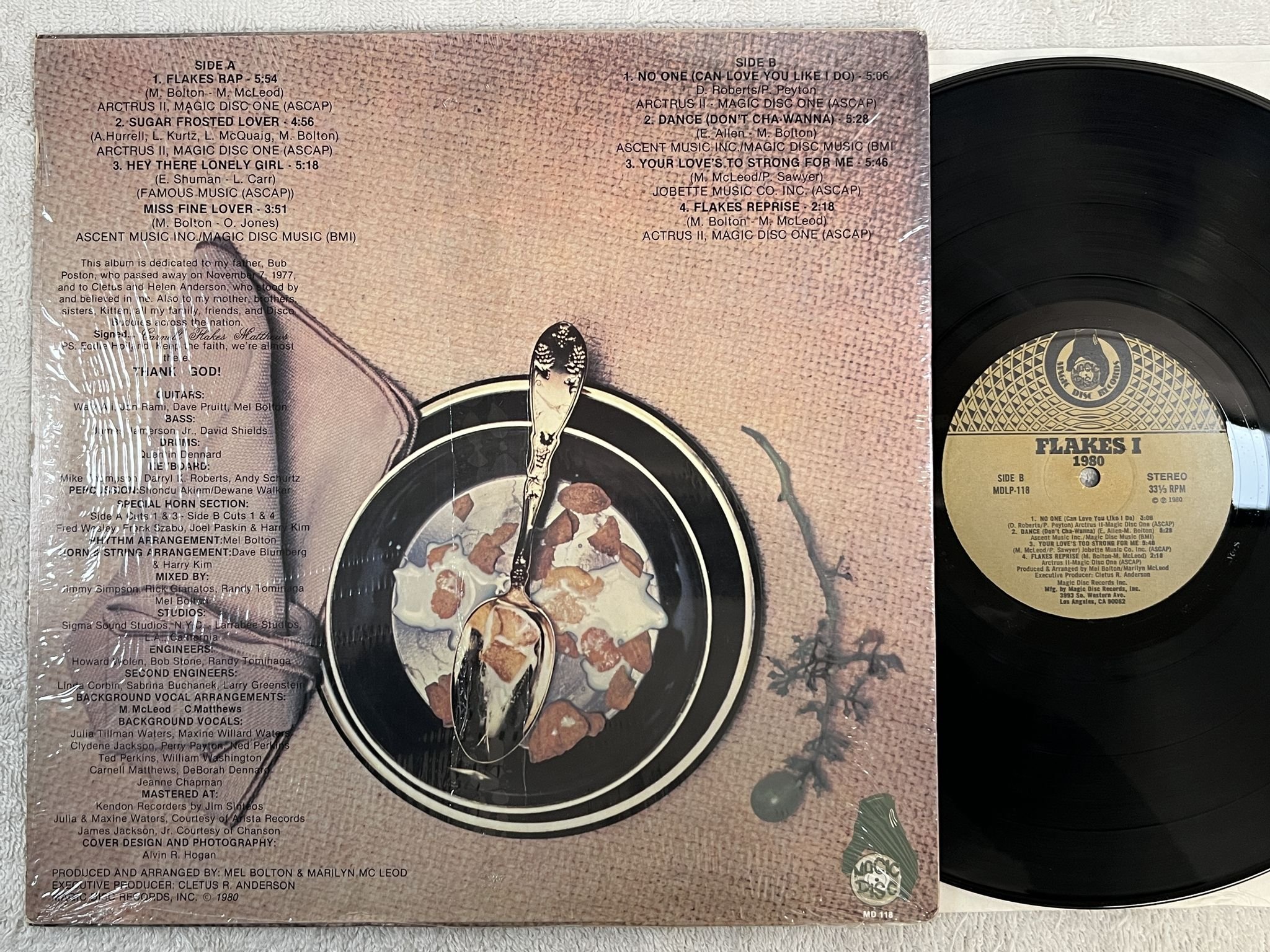 Omslagsbild för skivan FLAKES I 1980 LP -80 US MAGIC DISC MDLP 118 ** DISCO / FUNK **