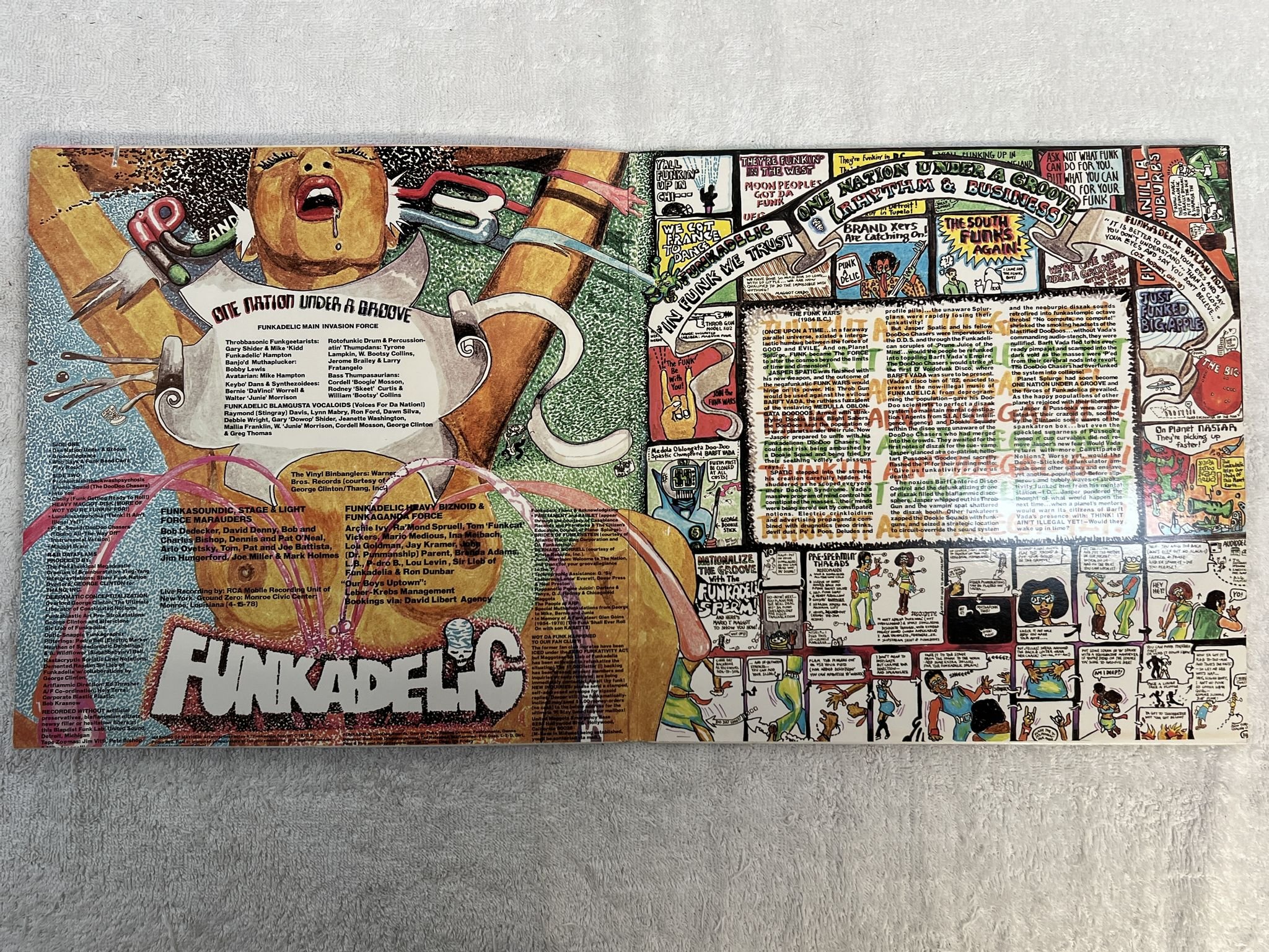 Omslagsbild för skivan FUNKADELIC one nation under a groove LP + 7"single -78 US WARNER BROS BSK 3209