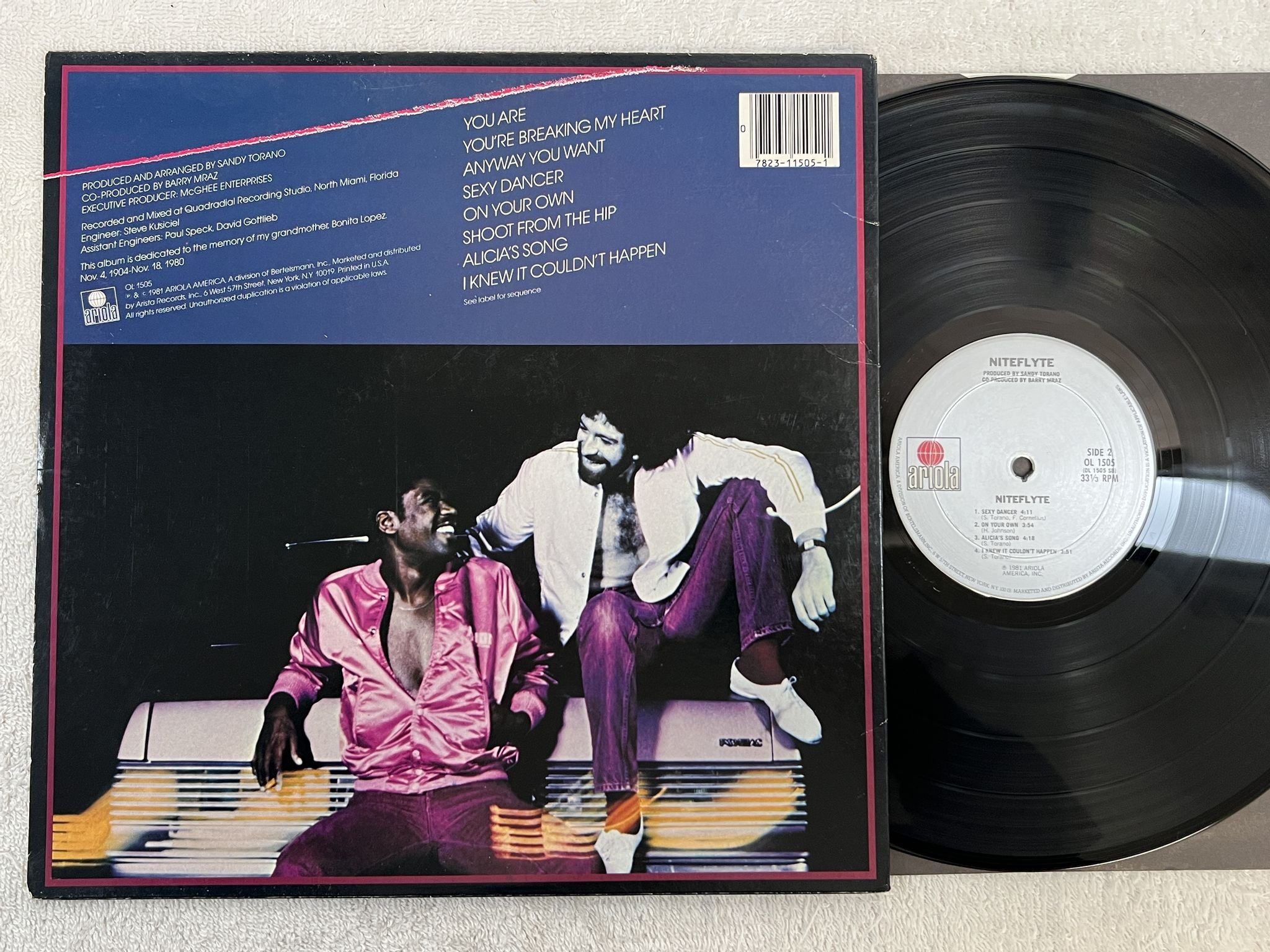 Omslagsbild för skivan NITEFLYTE s/t LP -81 US ARIOLA OL 1505 *** RARE DISCO FUNK ***