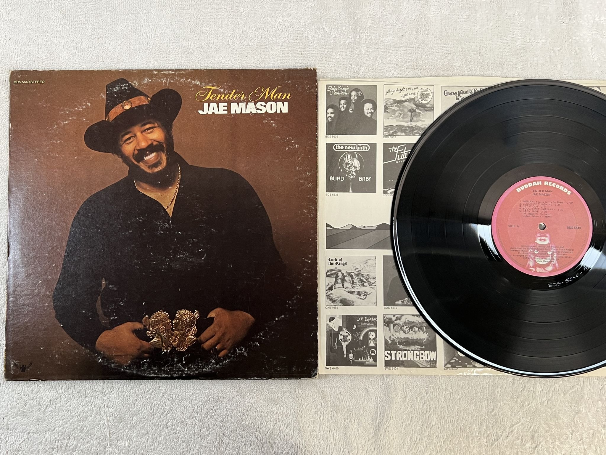 Omslagsbild för skivan JAE MASON tender man LP -85 US BUDDAH BDS 5640 ***** superb country soul *****