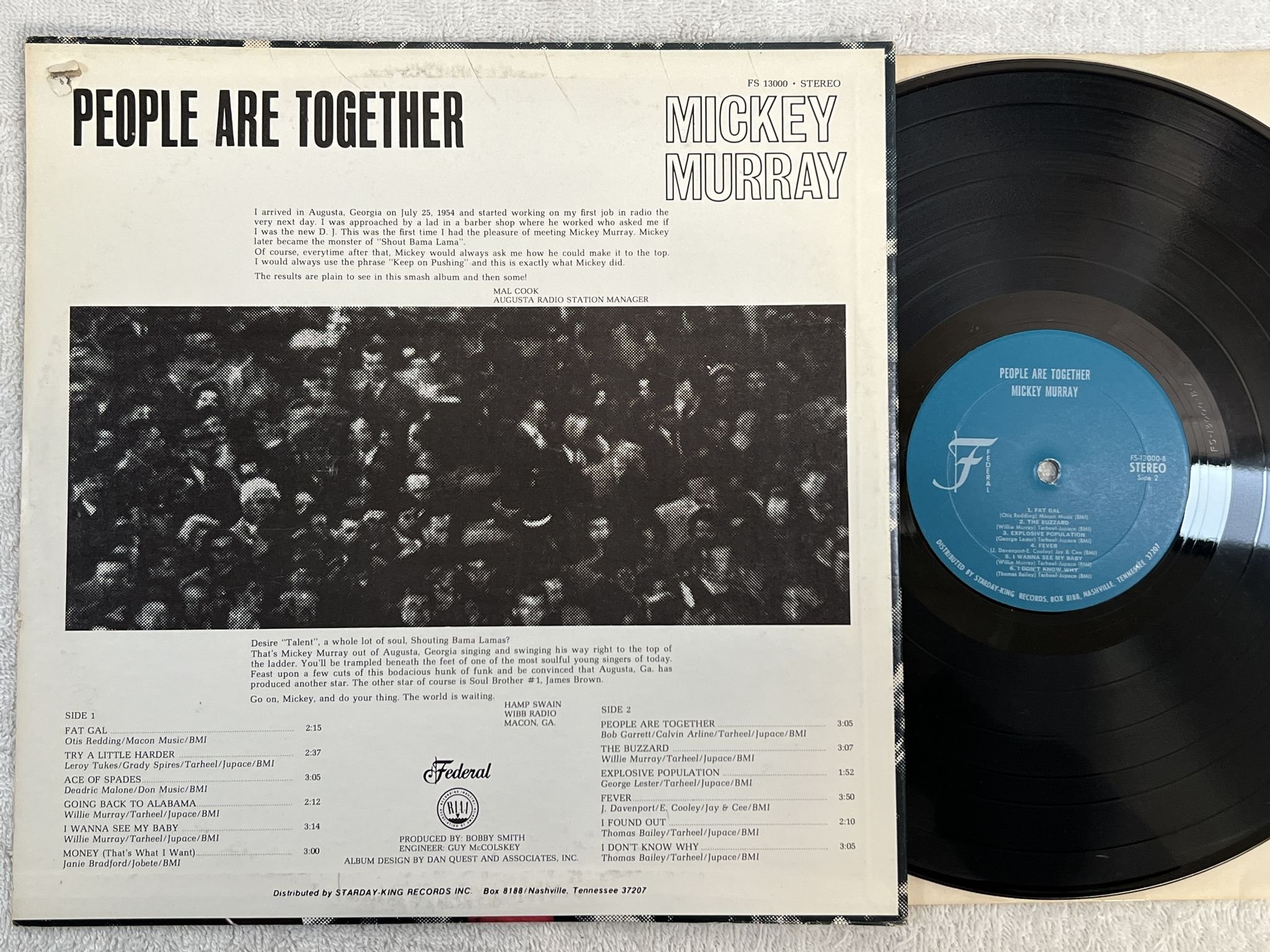 Omslagsbild för skivan MICKEY MURRAY people are together LP -70 US FEDERAL FS 13000 ** RARE SOUL **