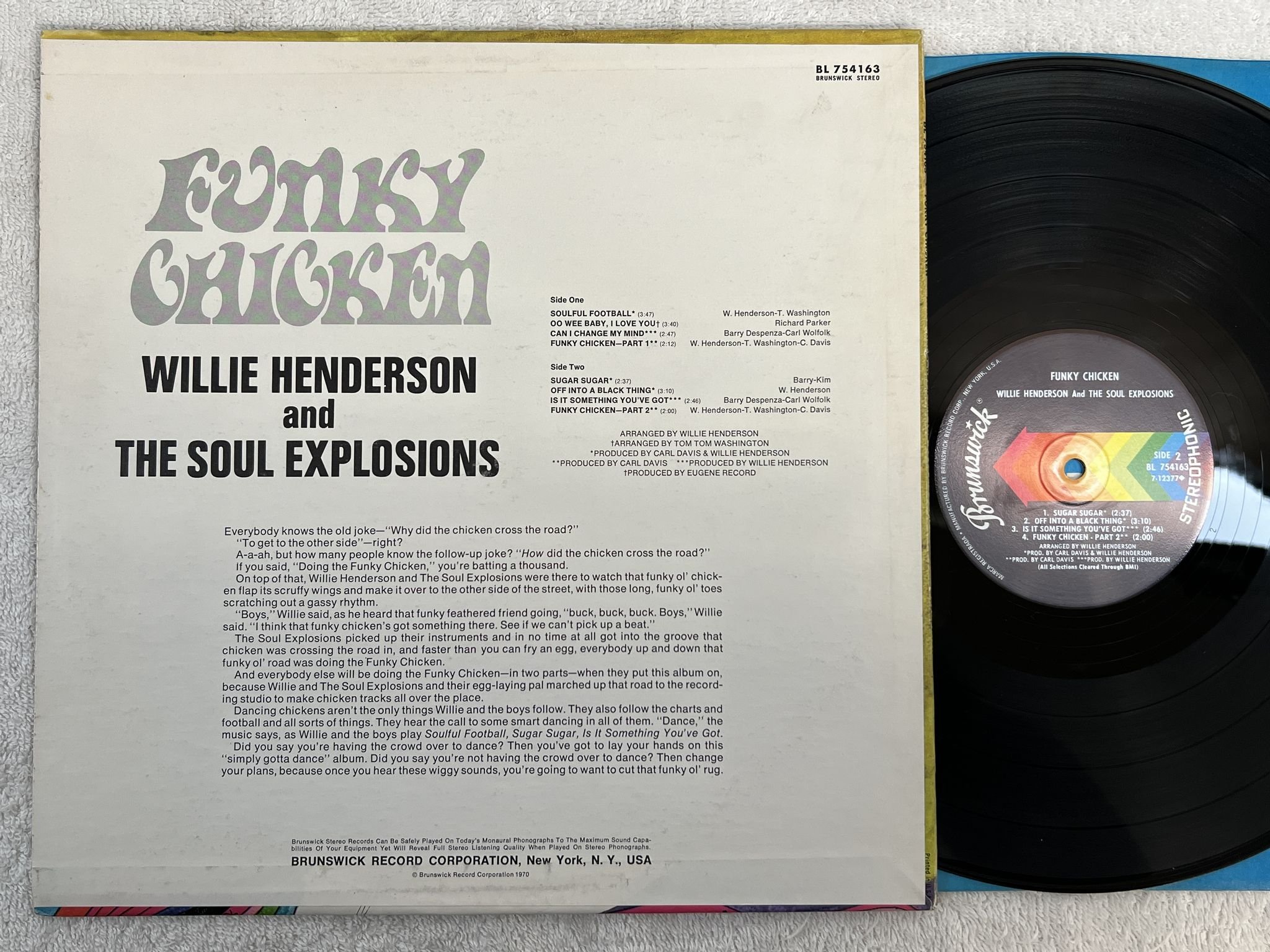 Omslagsbild för skivan WILLIE HENDERSON & THE SOUL EXPLOSIONS funky chicken LP -70 US BRUNSWICK