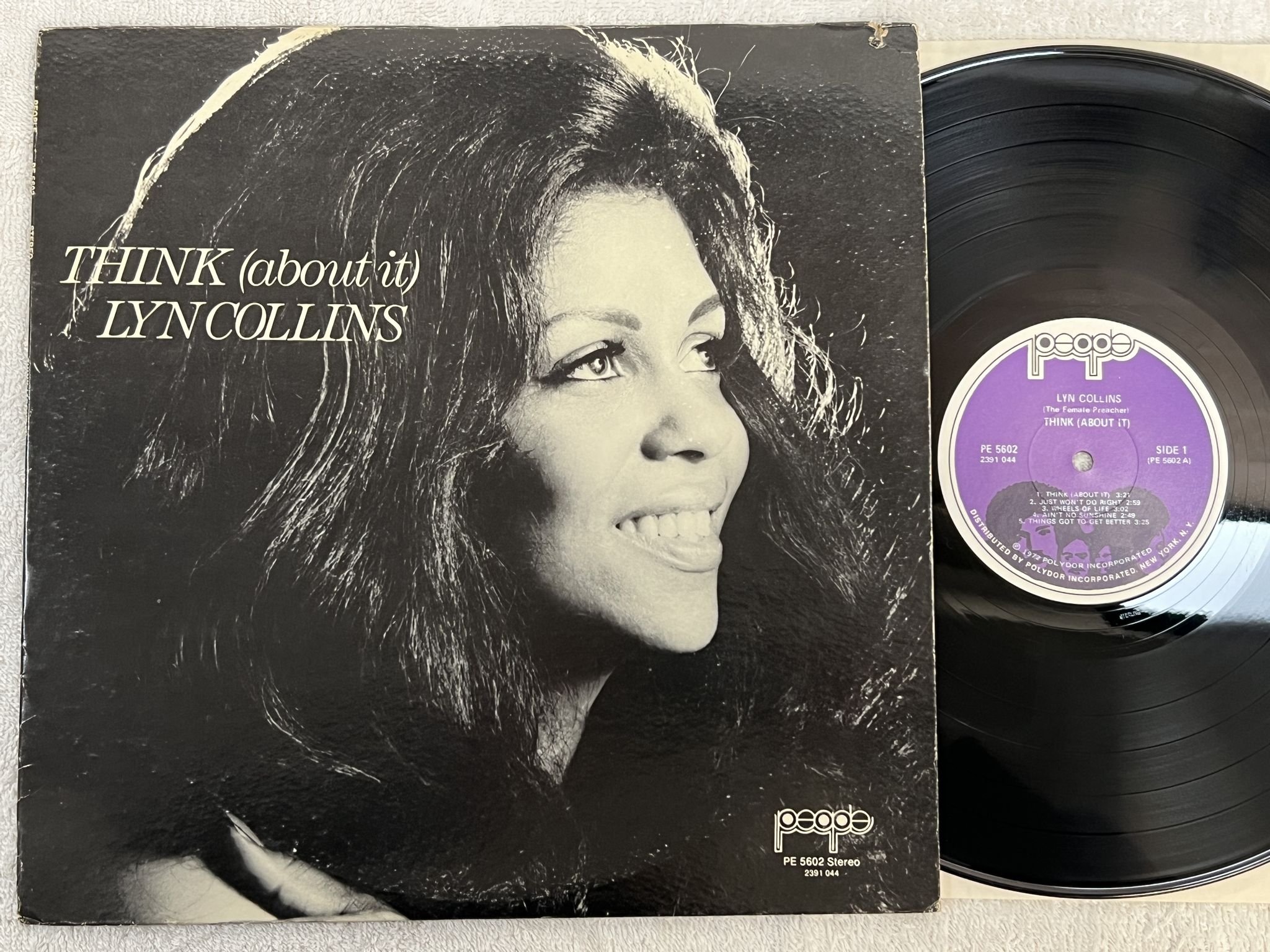 Omslagsbild för skivan LYN COLLINS think LP -72 US PEOPLE pe 5602 **** classic funky soul ****