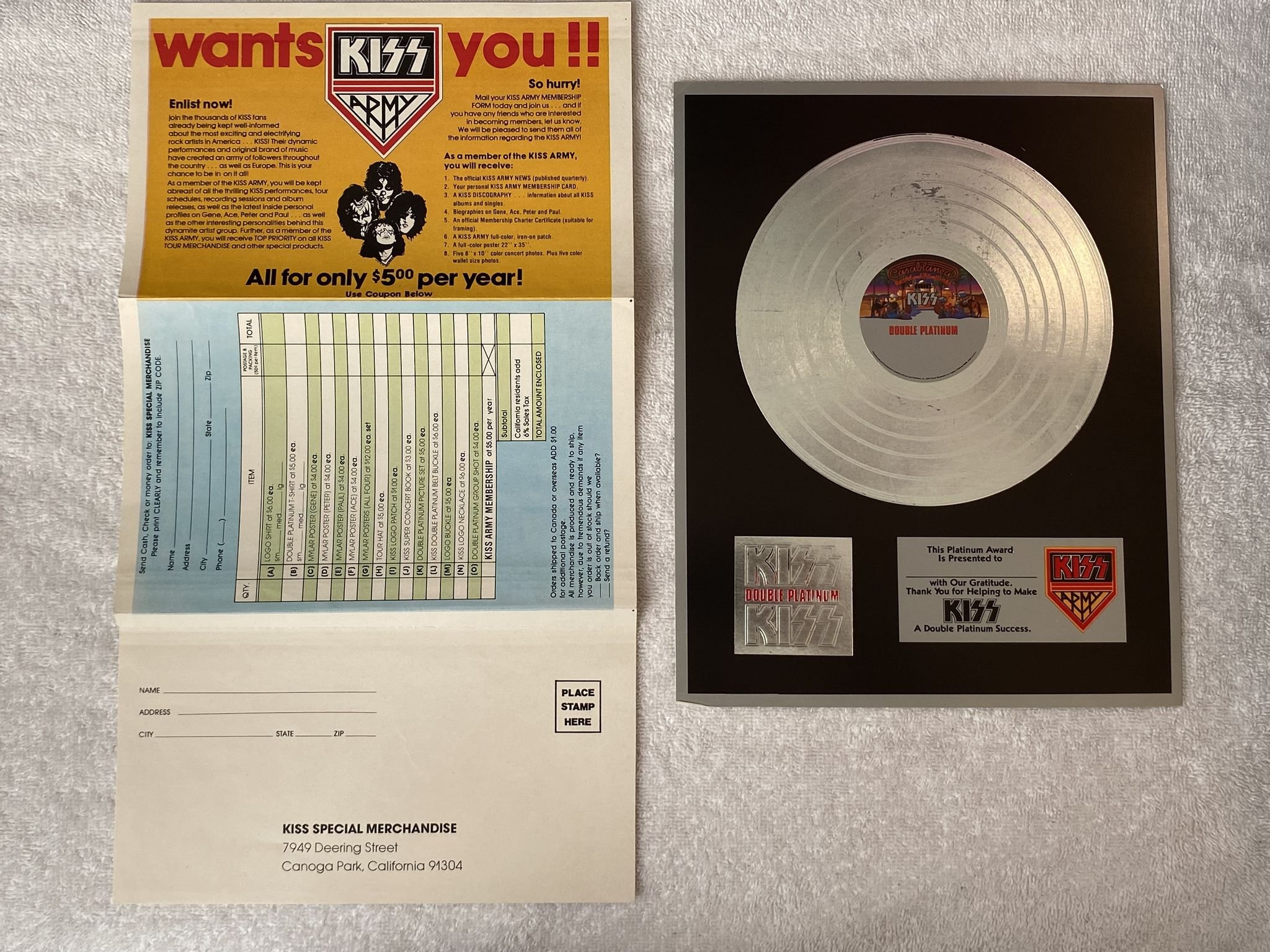 Omslagsbild för skivan KISS Double Platinum 2xLP -78 US CASABLANCA NBLP 7100-2 *** w/ all inserts ***