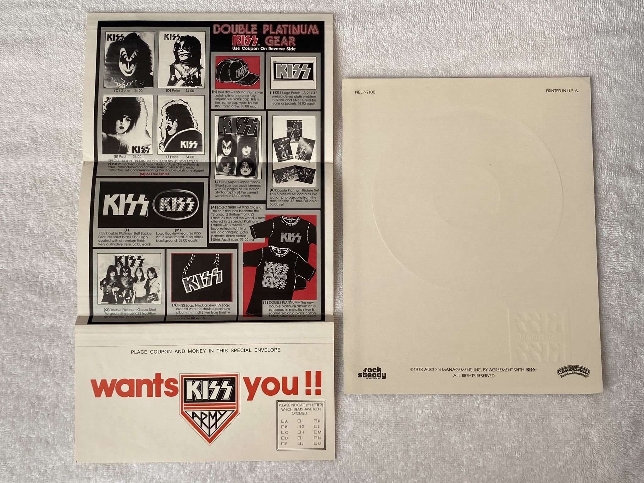 Omslagsbild för skivan KISS Double Platinum 2xLP -78 US CASABLANCA NBLP 7100-2 *** w/ all inserts ***