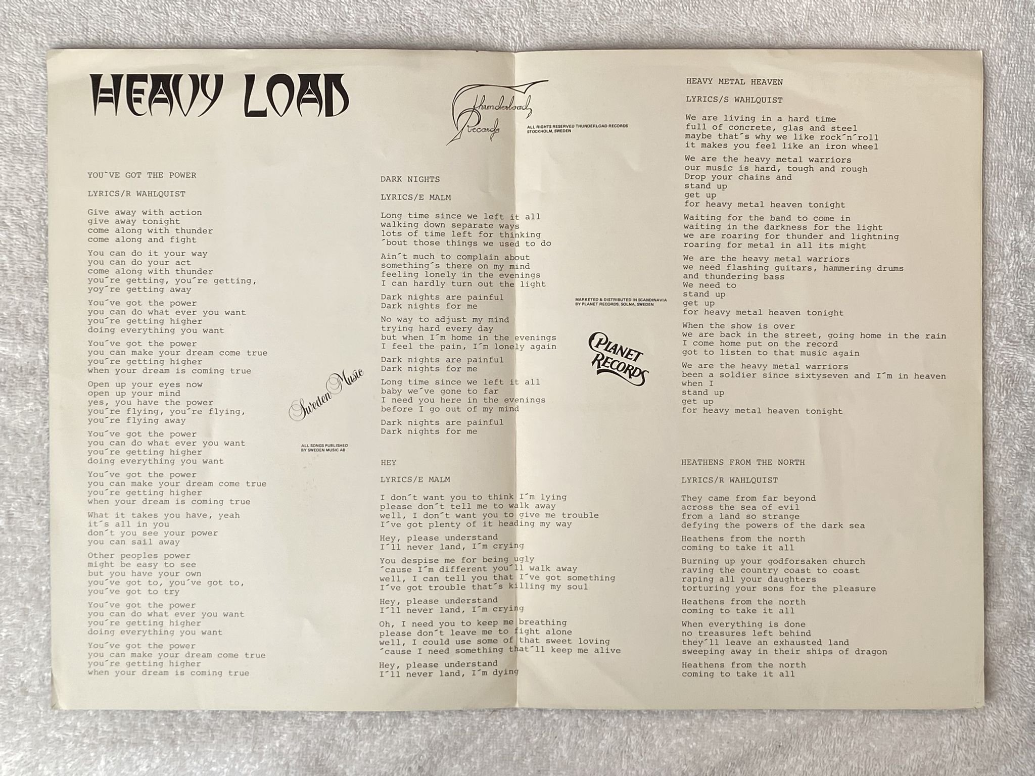 Omslagsbild för skivan HEAVY LOAD metal conquest 12"EP -81 THUNDERLOAD TMP 811 *** POSTER ***
