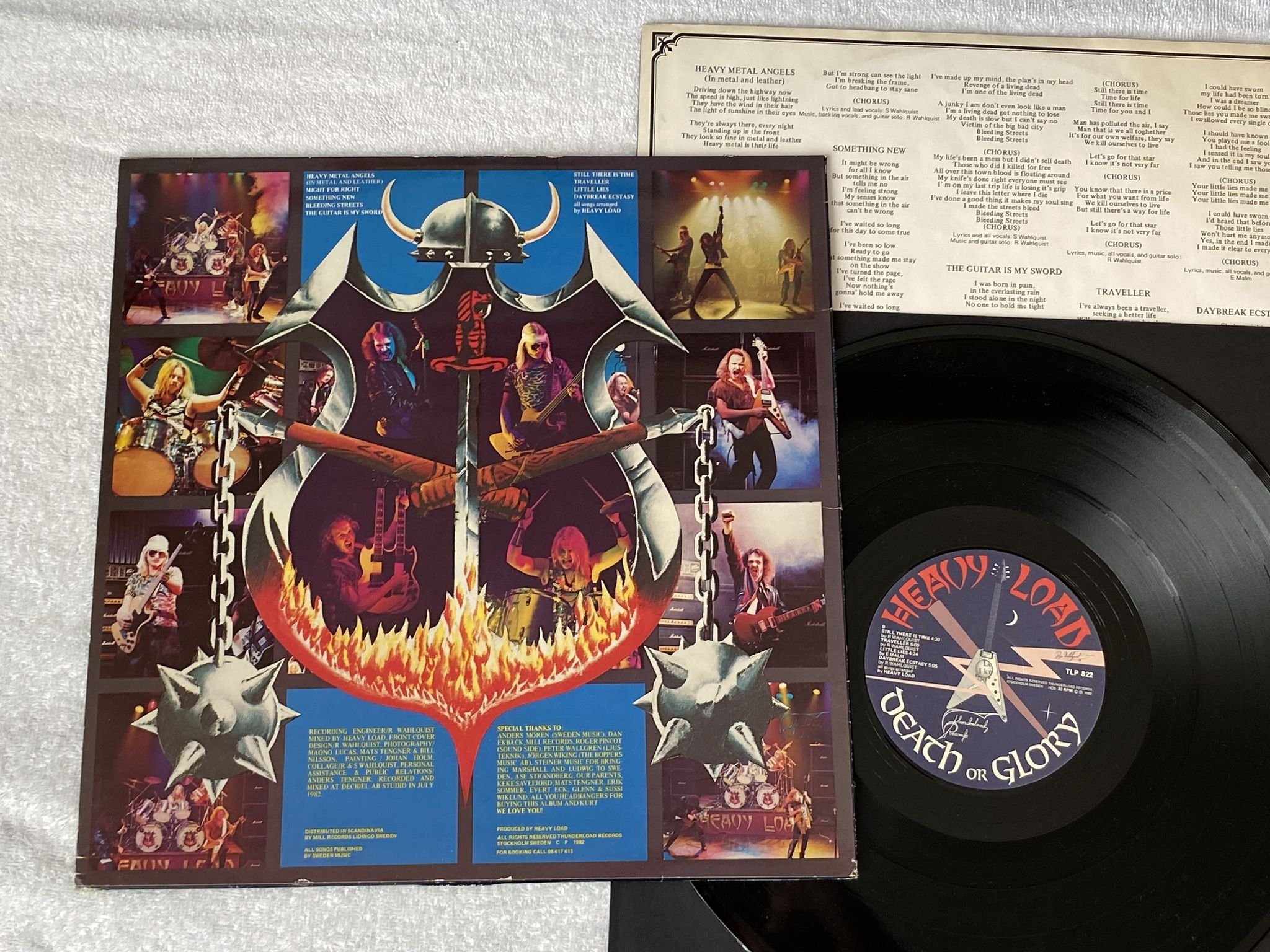Omslagsbild för skivan HEAVY LOAD Death Or Glory LP + 7" THUNDERLOAD TLP 822 *** RED 45 + POSTER ***