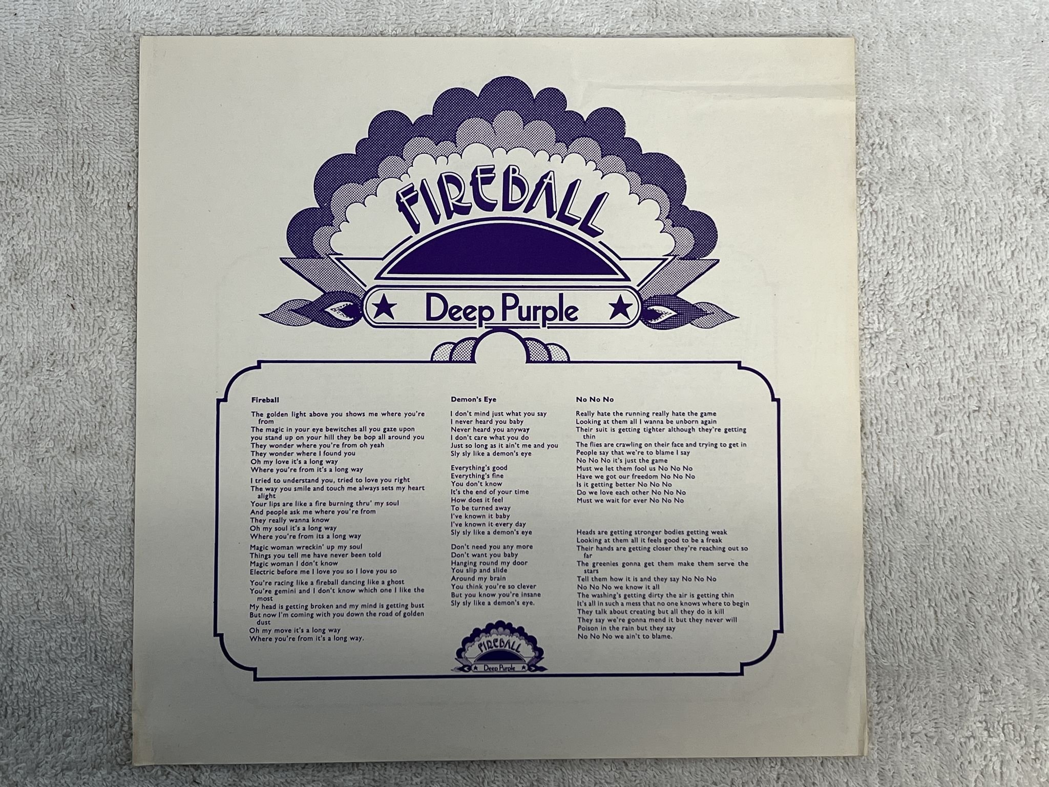 Omslagsbild för skivan DEEP PURPLE fireball LP -71 ncb HARVEST SHVL 793
