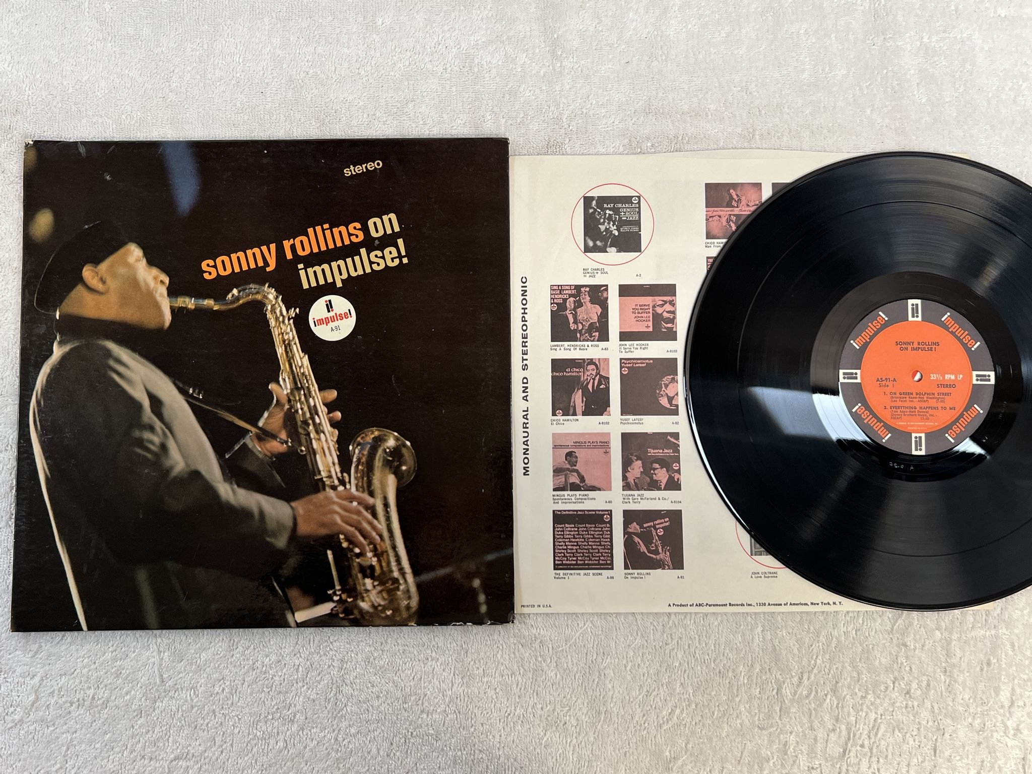 Omslagsbild för skivan SONNY ROLLINS on Impulse! LP -65 US IMPULSE AS-91 *** ABC-PARAMOUNT ***