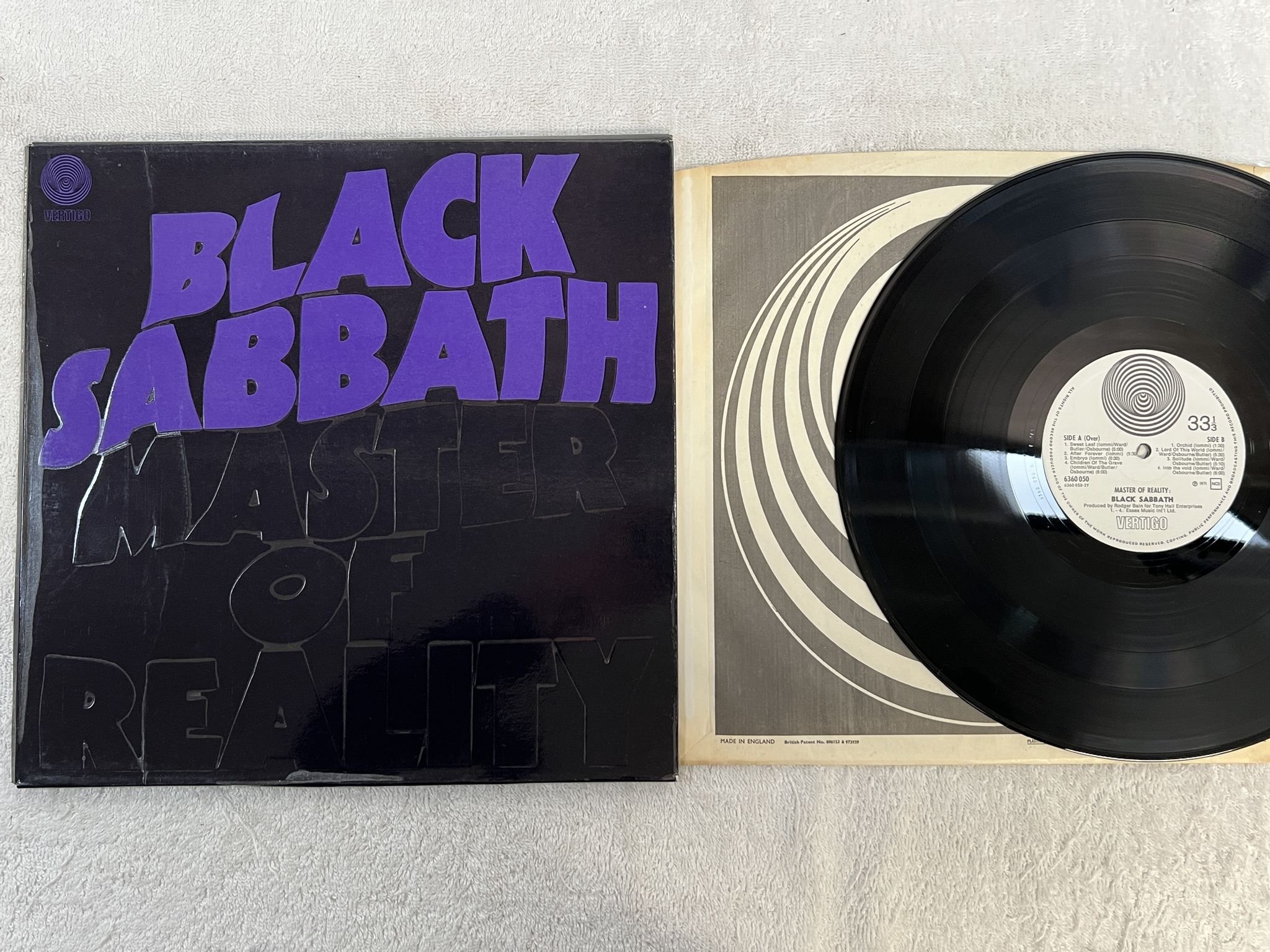 Omslagsbild för skivan BLACK SABBATH master of reality LP -71 ncb VERTIGO 6360 050