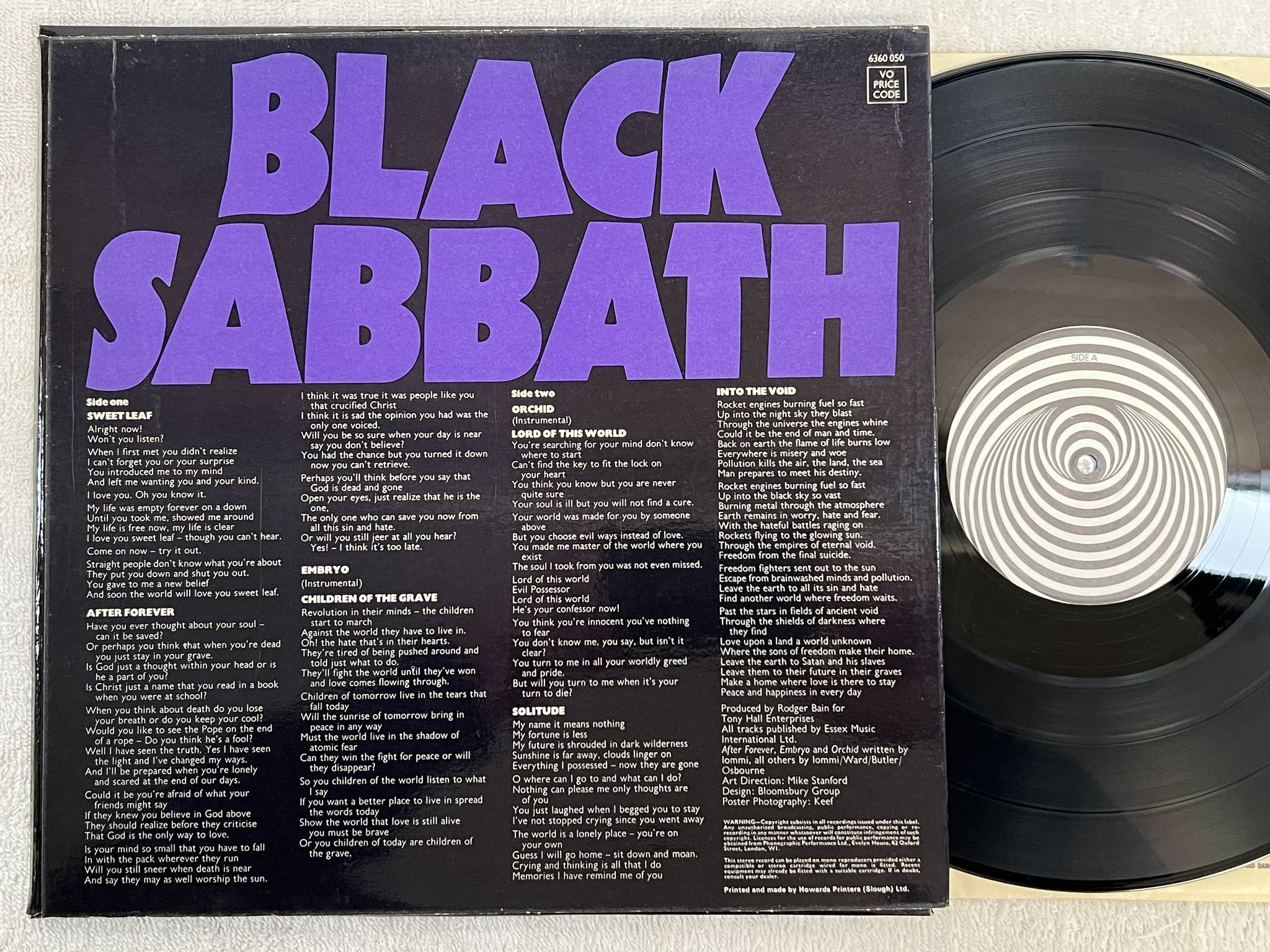 Omslagsbild för skivan BLACK SABBATH master of reality LP -71 ncb VERTIGO 6360 050