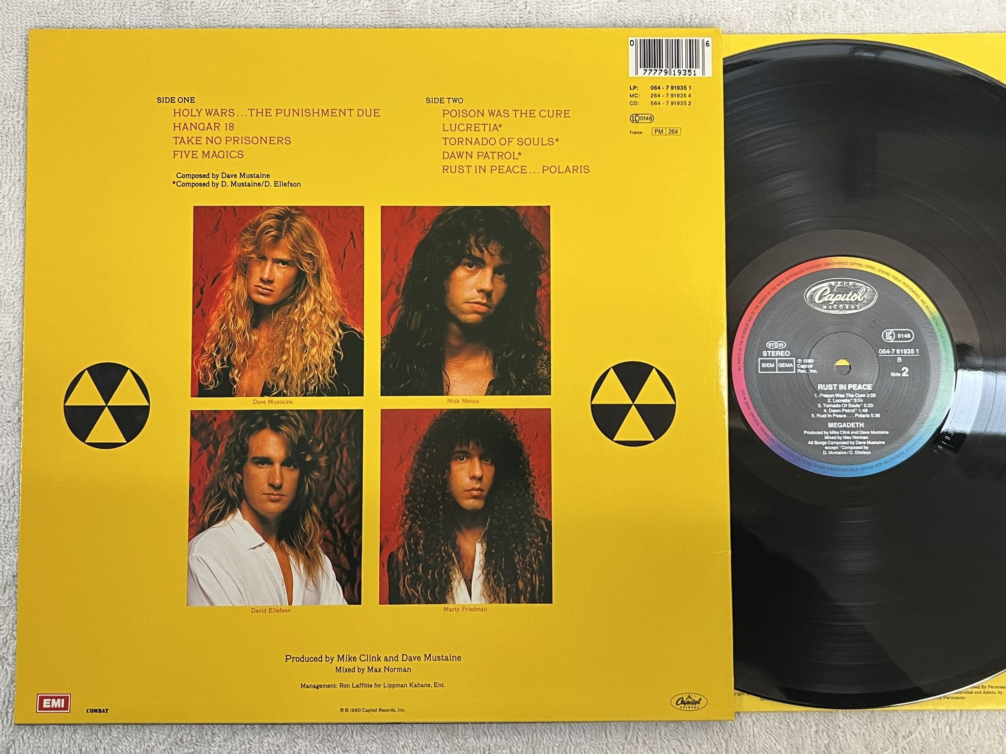 Omslagsbild för skivan MEGADETH Rust In Peace LP -90 CAPITOL 064-7 91935 1
