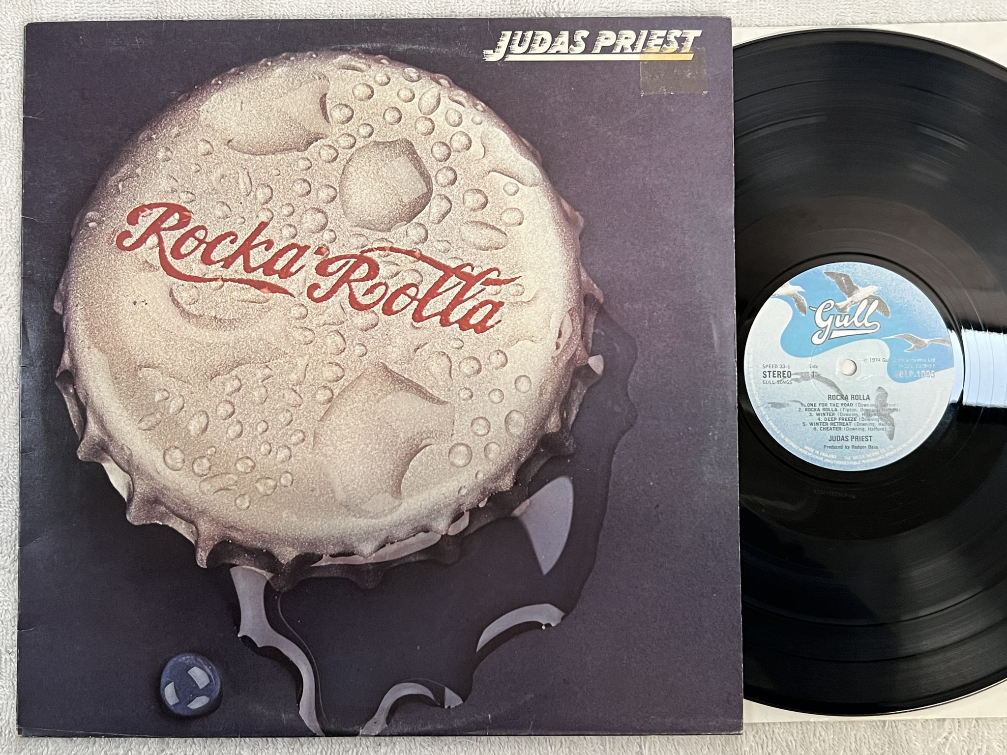 Omslagsbild för skivan JUDAS PRIEST rocka rolla LP -74 UK GULL GULP 1005