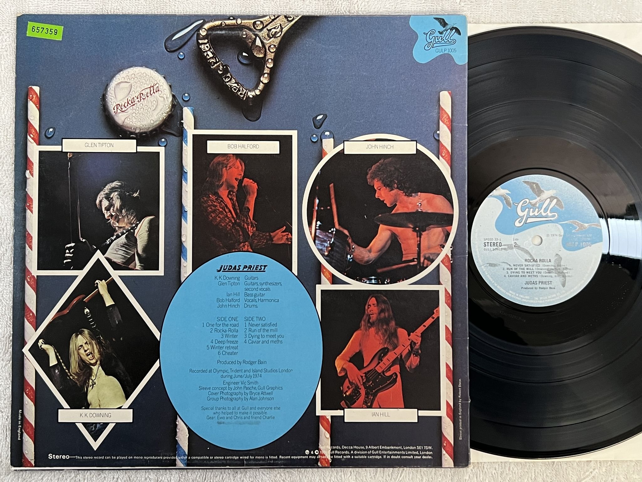 Omslagsbild för skivan JUDAS PRIEST rocka rolla LP -74 UK GULL GULP 1005