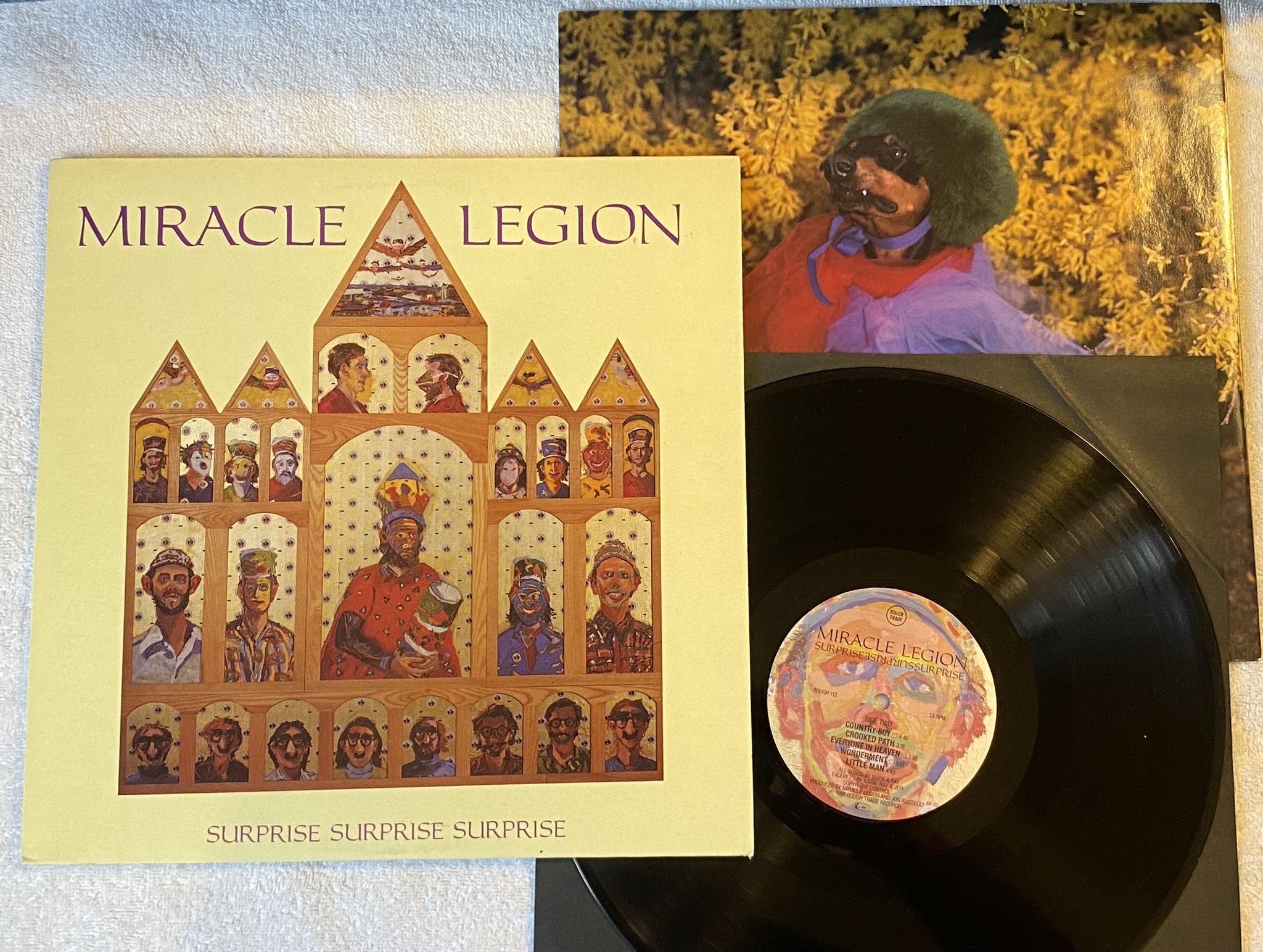 Omslagsbild för skivan MIRACLE LEGION Surprise Surprise Surprise LP -87 US rough trade ROUGH US 27