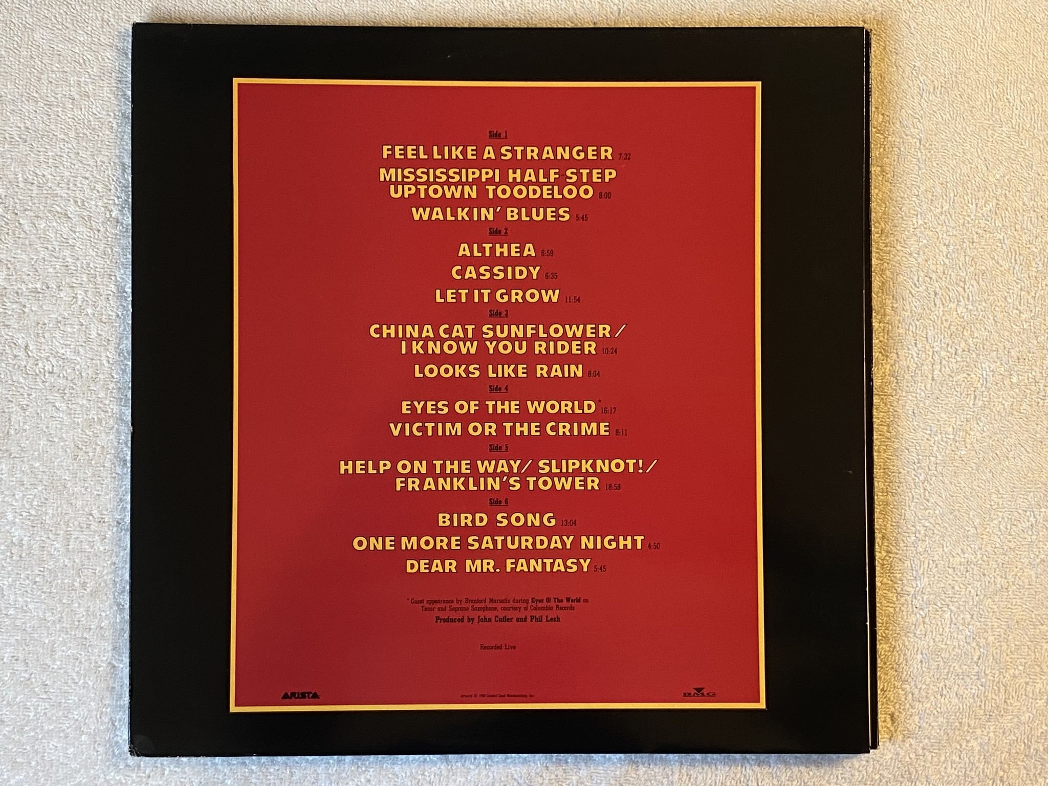 Omslagsbild för skivan GRATEFUL DEAD Without A Net 3xLP -90 ARISTA 303 935 *** Rare ***