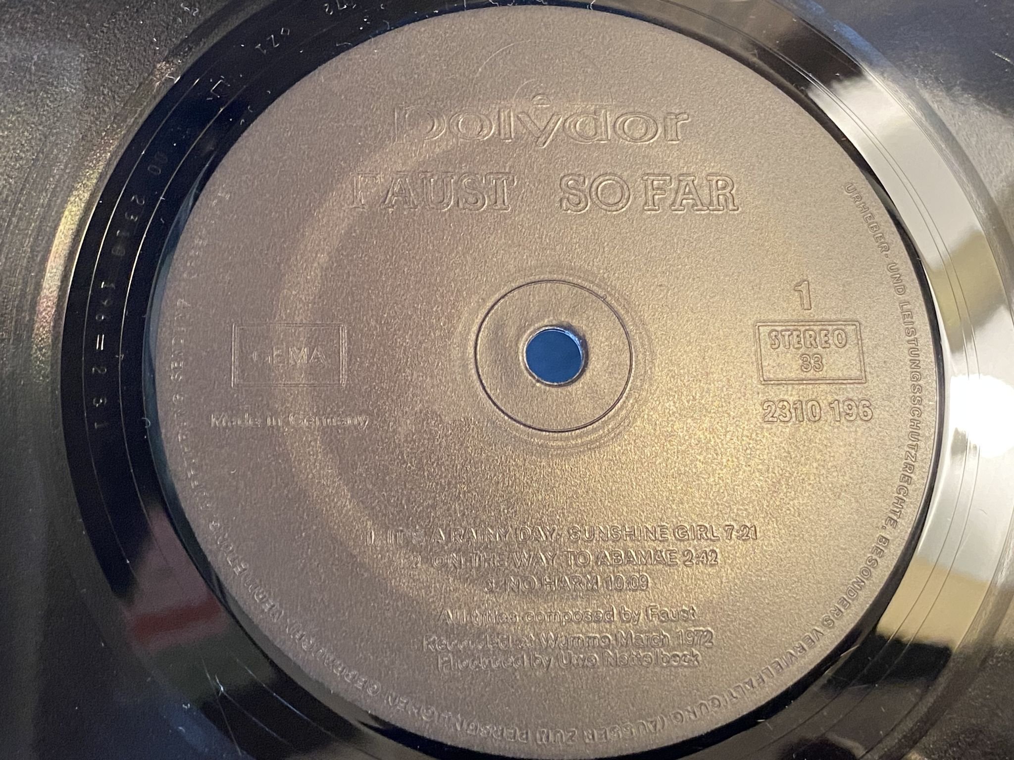 Omslagsbild för skivan FAUST so far LP -72 Ger POLYDOR *** Kraut / psych ***