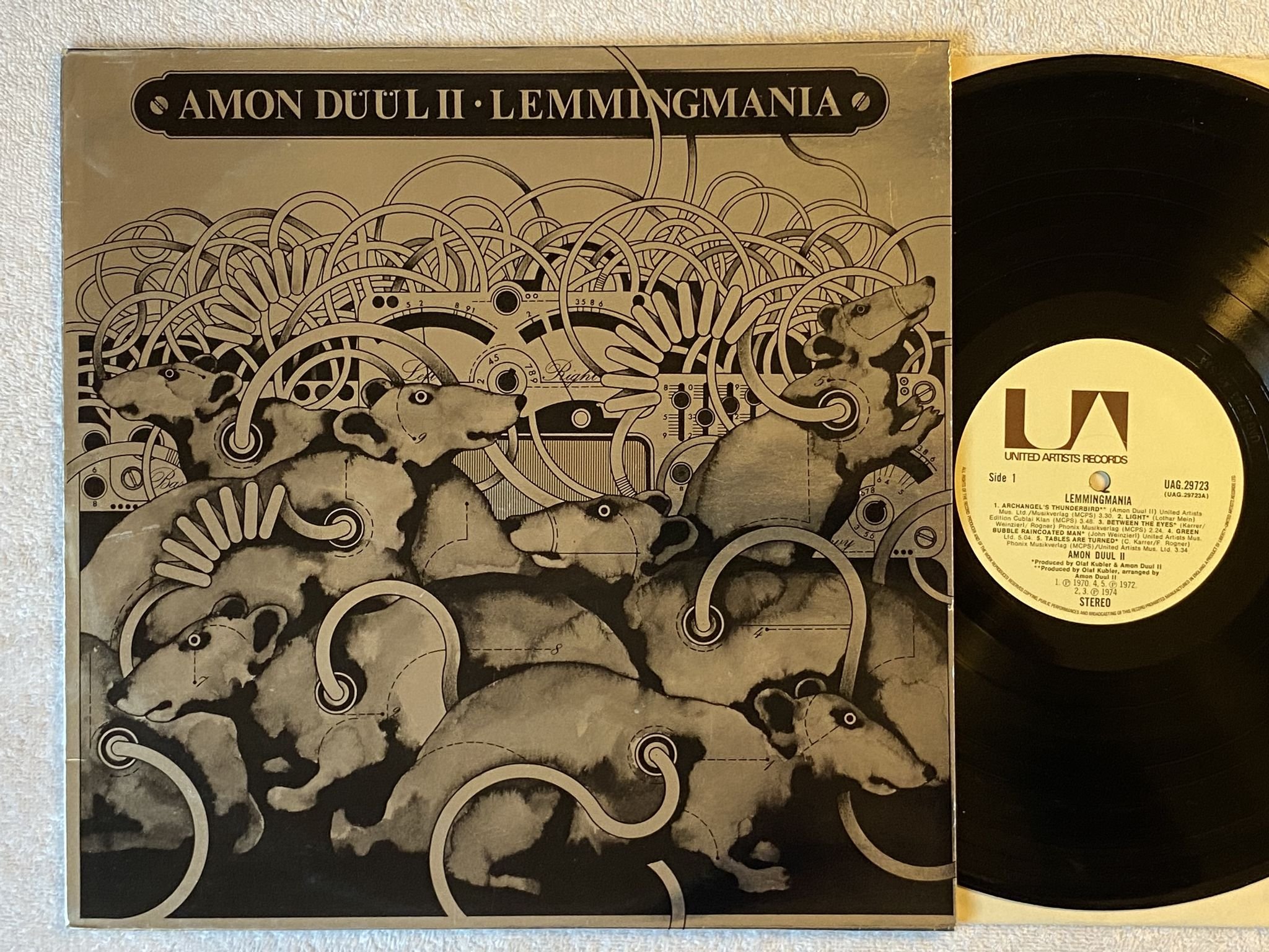 Omslagsbild för skivan AMON DÜÜL II - lemmingmania LP UK UNITED ARTISTS UAG 29723