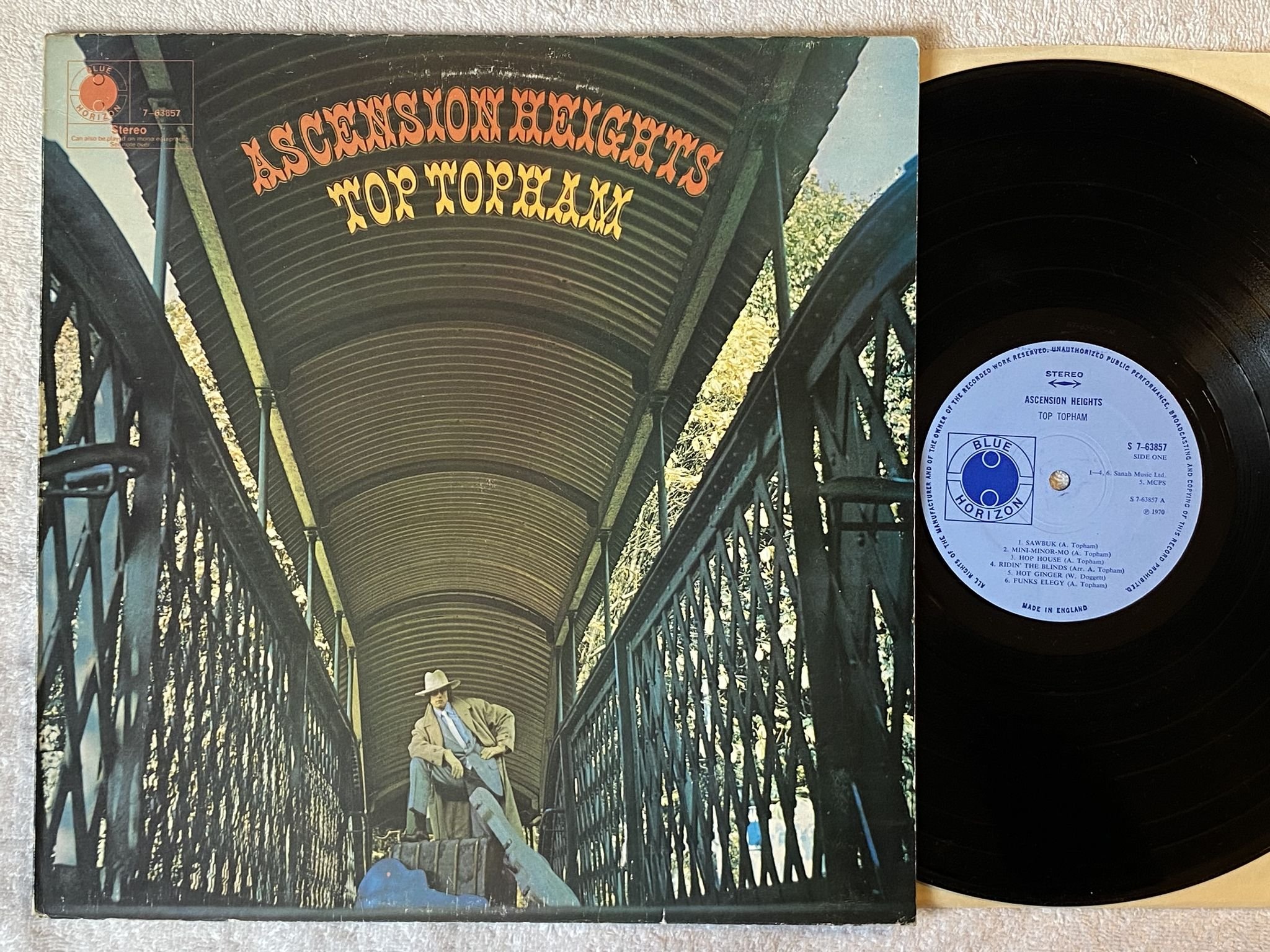 Omslagsbild för skivan TOP TOPHAM Ascension Heights LP -70 UK BLUE HORIZON S 7-63857 ** BLUES ROCK **