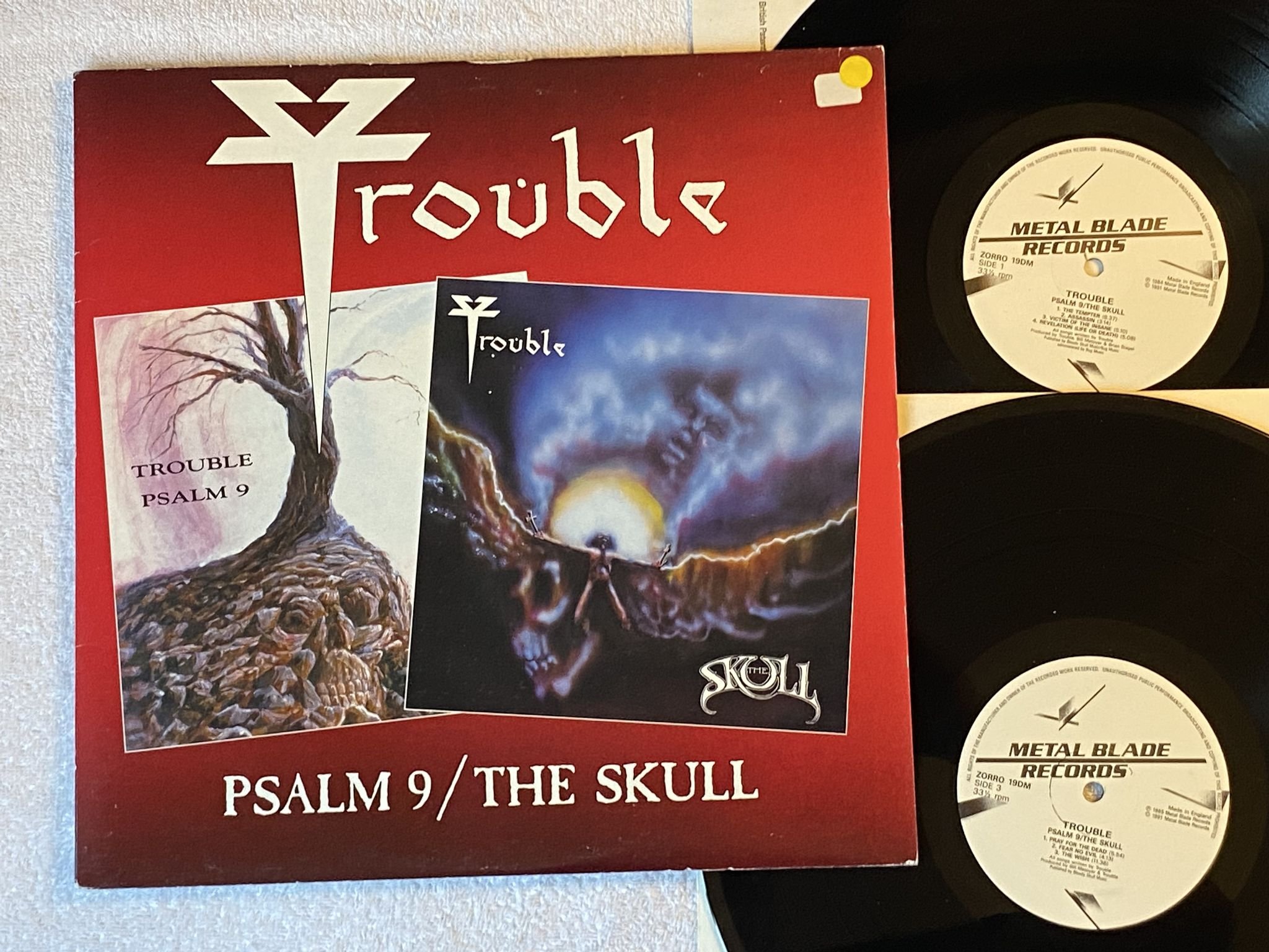 Omslagsbild för skivan TROUBLE Psalm 9 / The Skull 2xLP -91 UK METAL BLADE ZORRO 19 DM
