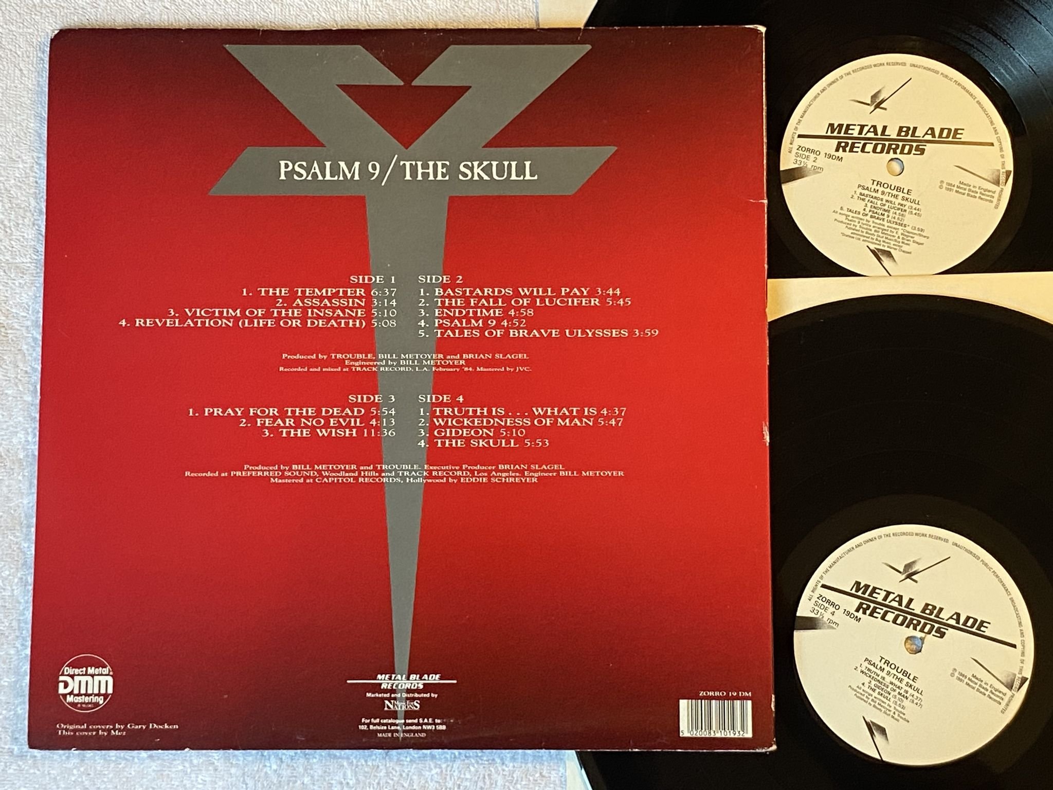Omslagsbild för skivan TROUBLE Psalm 9 / The Skull 2xLP -91 UK METAL BLADE ZORRO 19 DM
