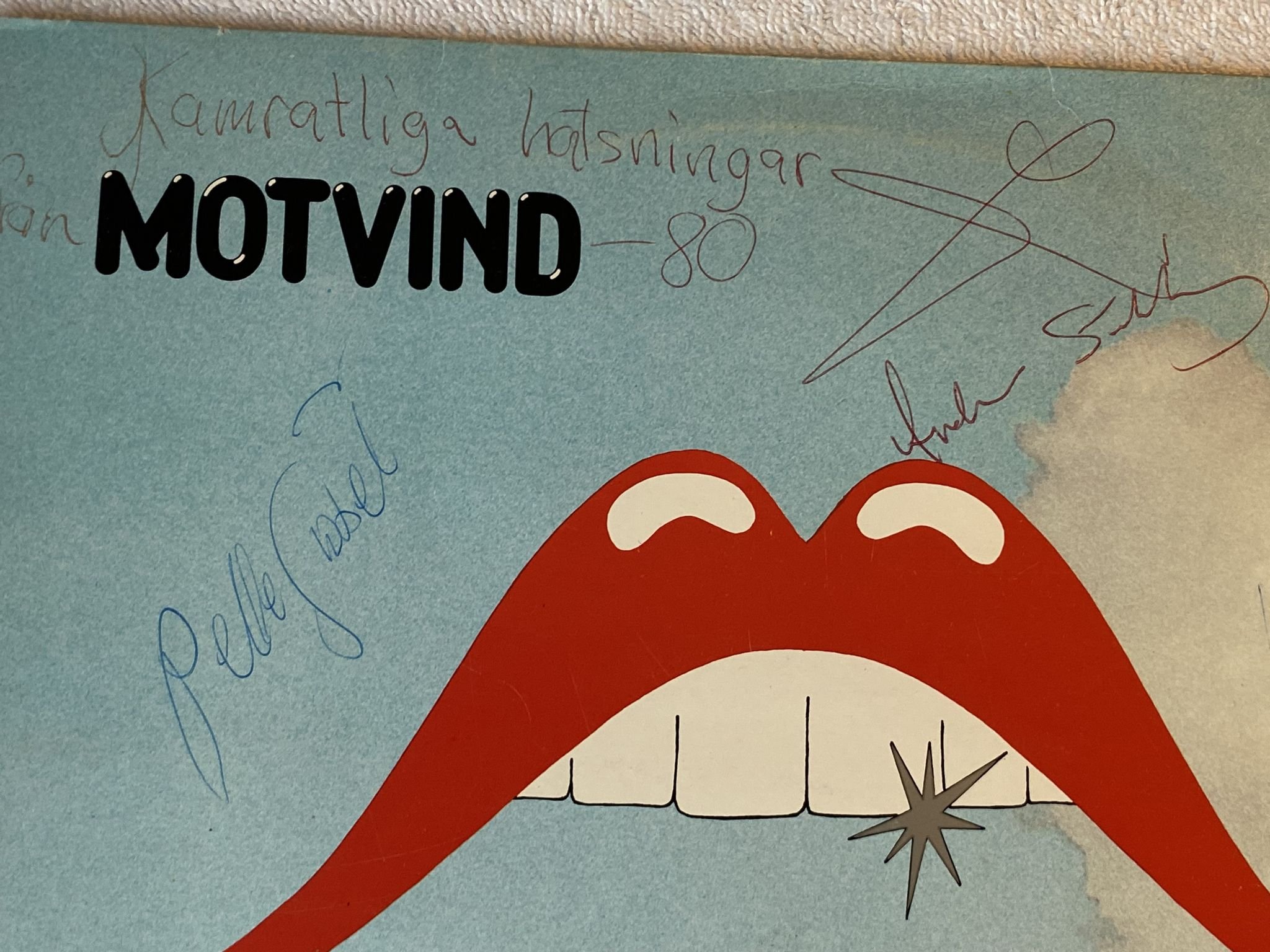 Omslagsbild för skivan MOTVIND snacka går ju... LP -80 Swe NACKSVING 031-34 *** Signed cover ***