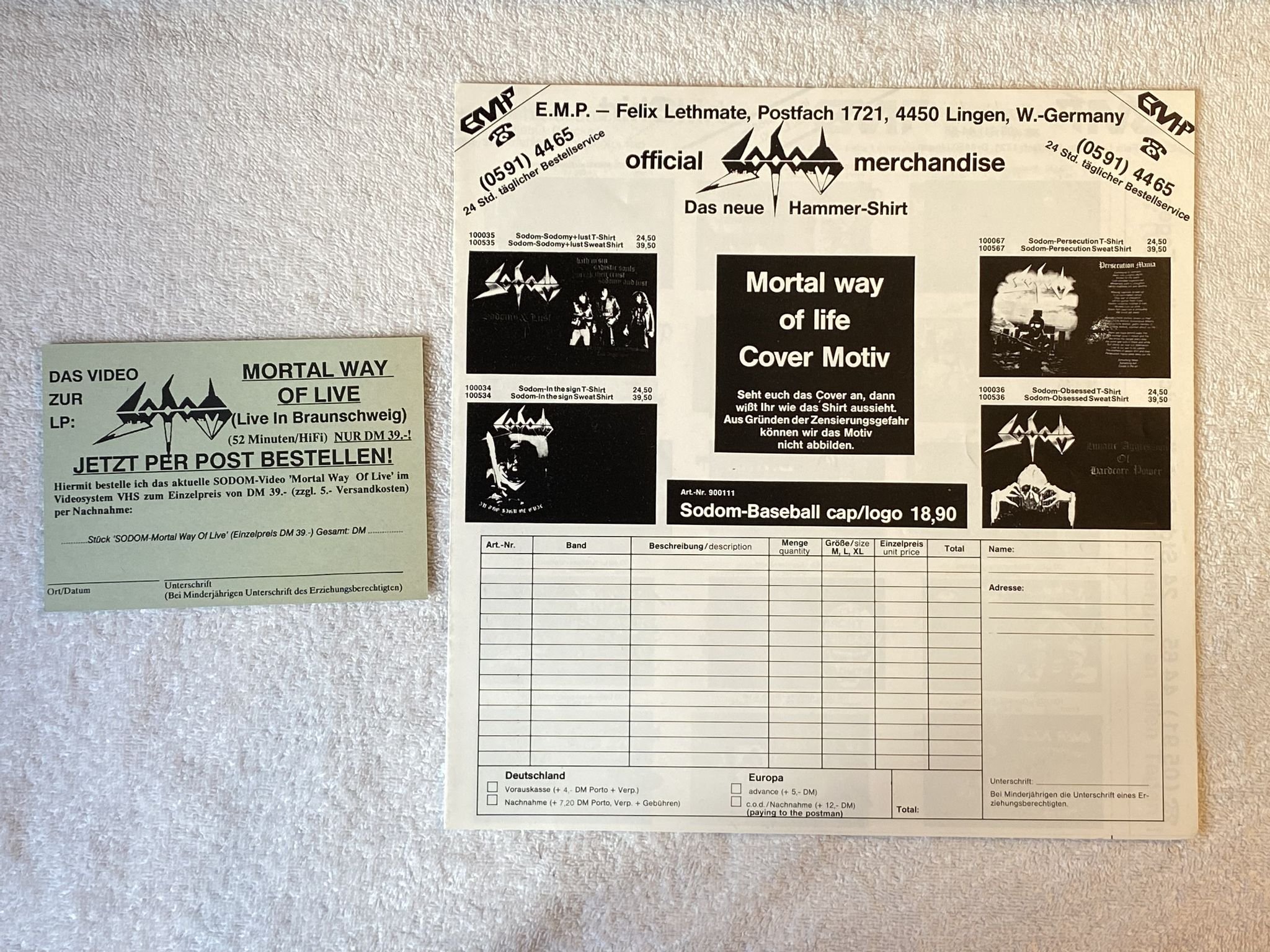 Omslagsbild för skivan SODOM mortal way of live 2xLP -88 Ger STEAMHAMMER SPV 80-7575