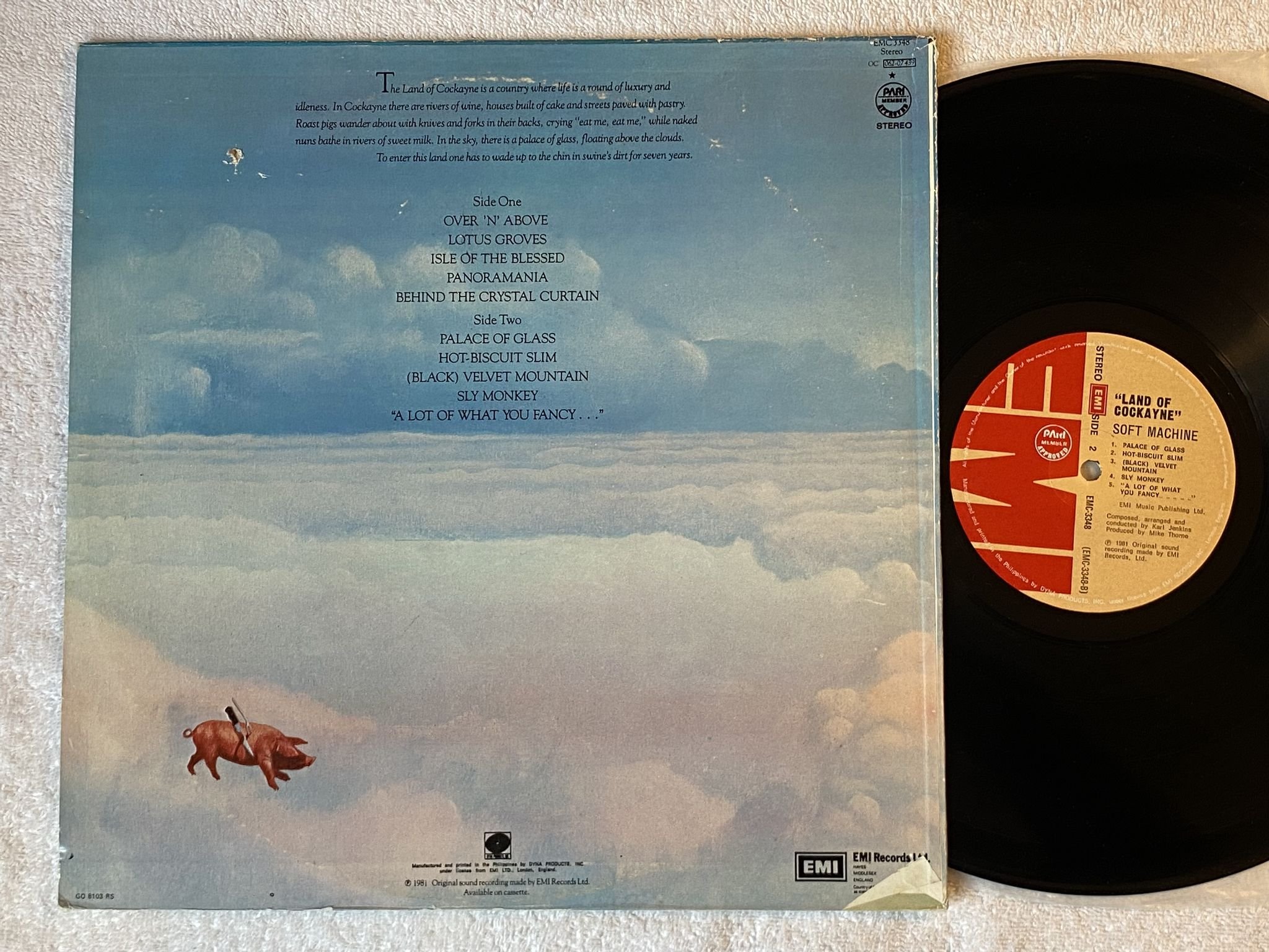 Omslagsbild för skivan SOFT MACHINE land of cockayne LP -81 Philippines EMI EMC 3348