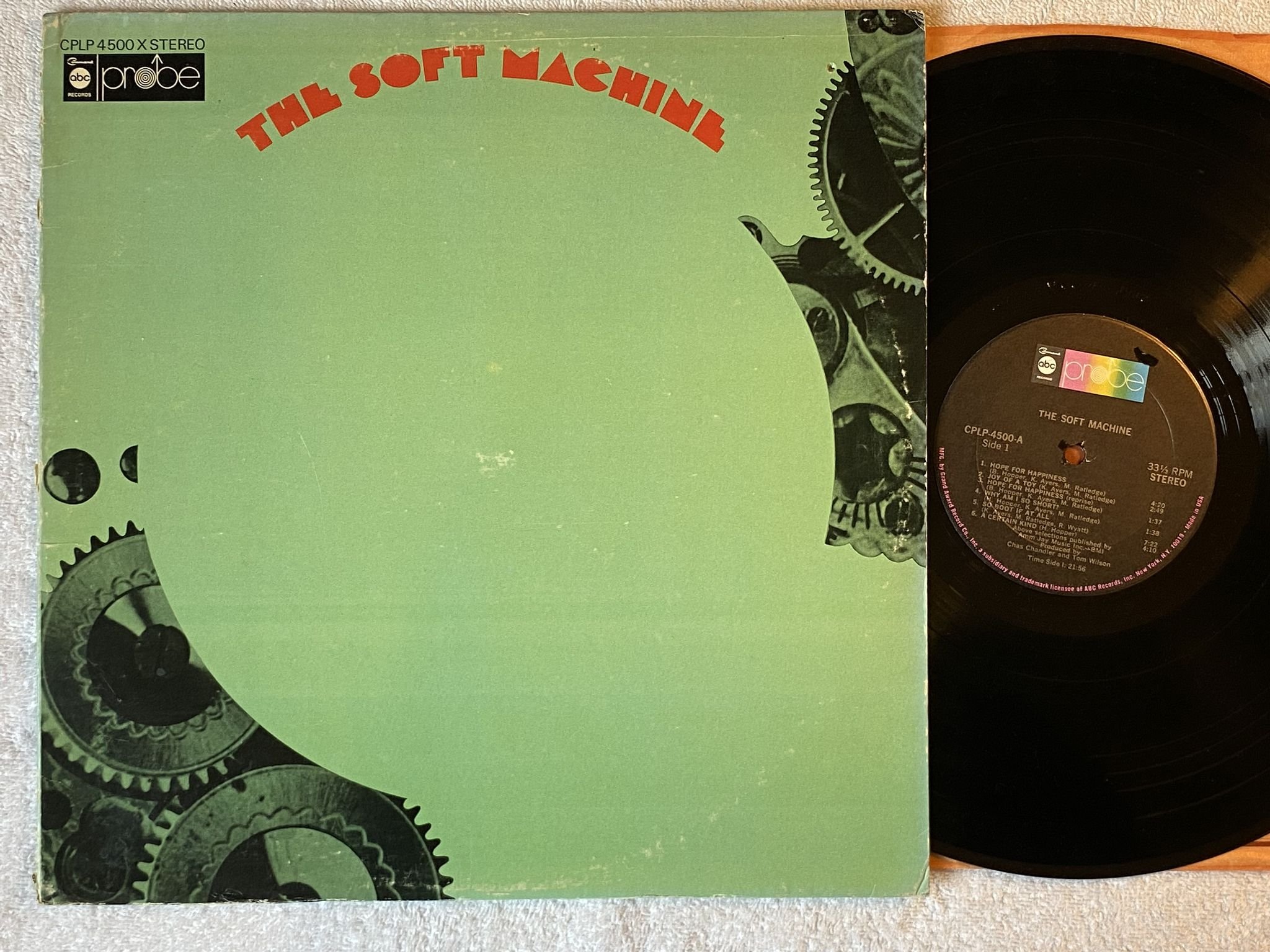 Omslagsbild för skivan SOFT MACHINE s/t LP -68 US probe CPLP 4500 X