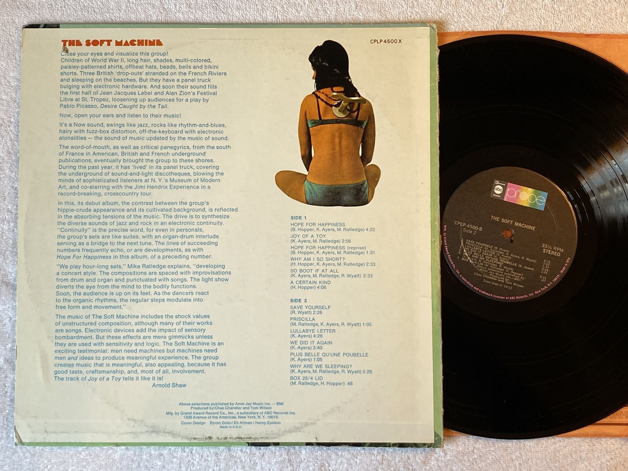 Omslagsbild för skivan SOFT MACHINE s/t LP -68 US probe CPLP 4500 X