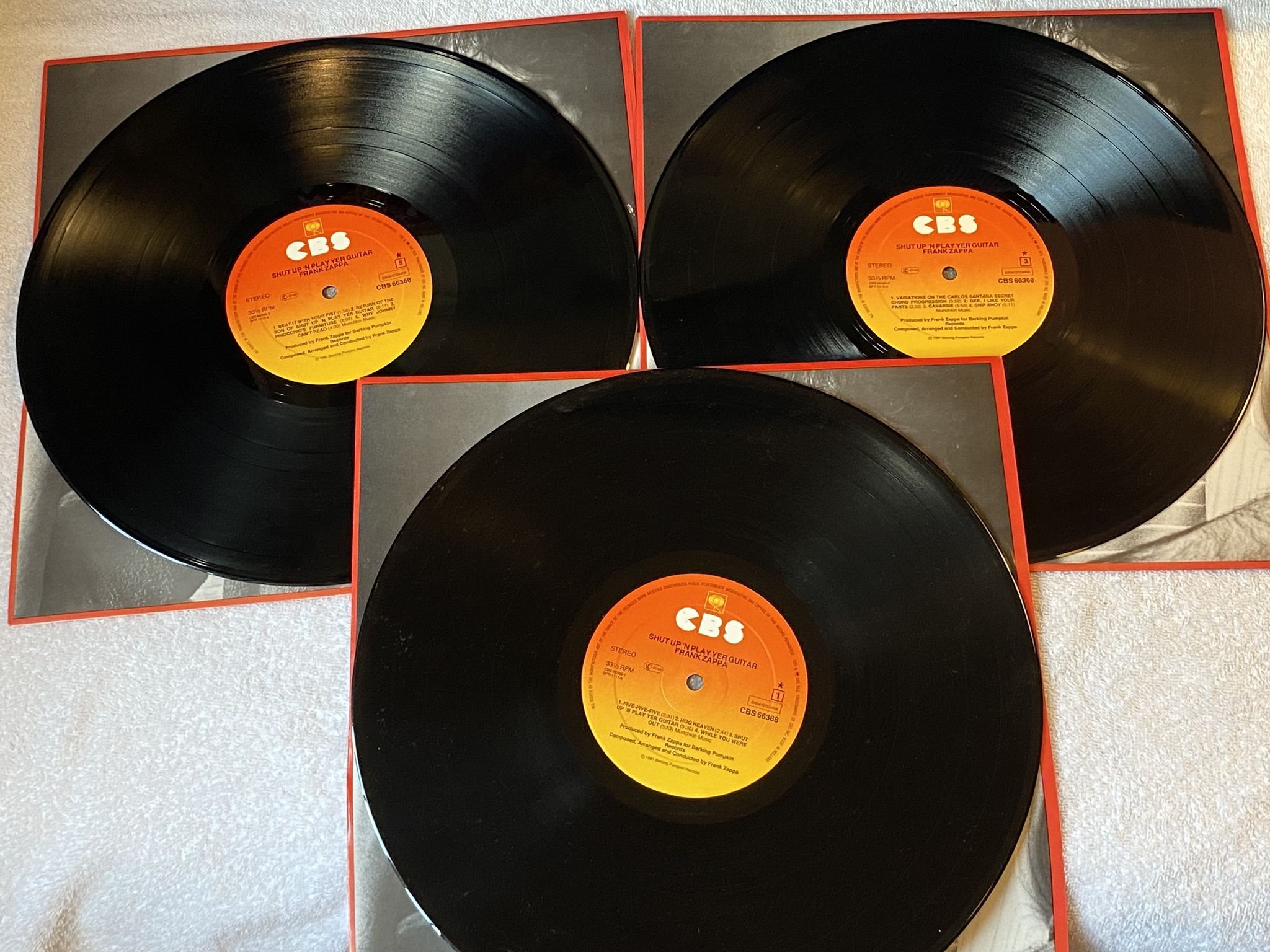 Omslagsbild för skivan FRANK ZAPPA shut up 'n play yer guitar 3xLP -81 Ger CBS 66368
