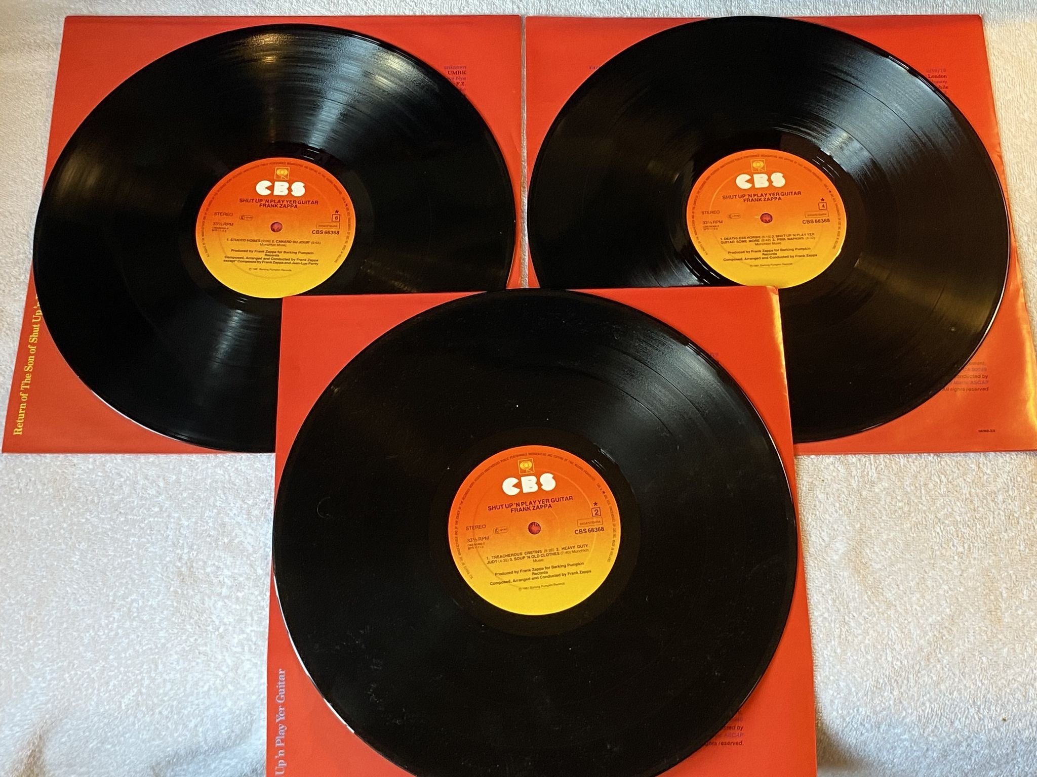 Omslagsbild för skivan FRANK ZAPPA shut up 'n play yer guitar 3xLP -81 Ger CBS 66368