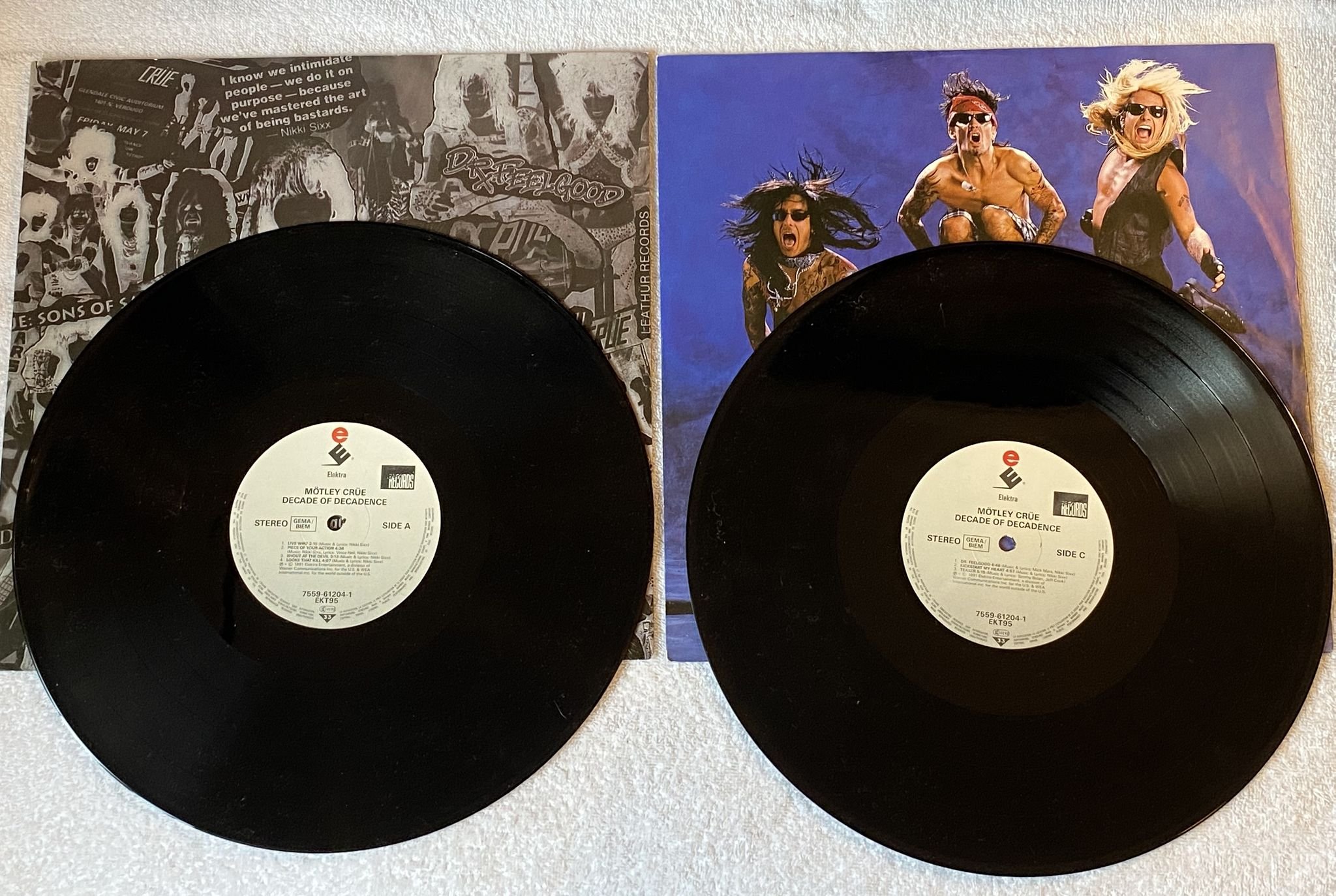 Omslagsbild för skivan MÖTLEY CRÜE Decade Of Decadence '81-'91 2xLP -91 ELEKTRA EKT 95