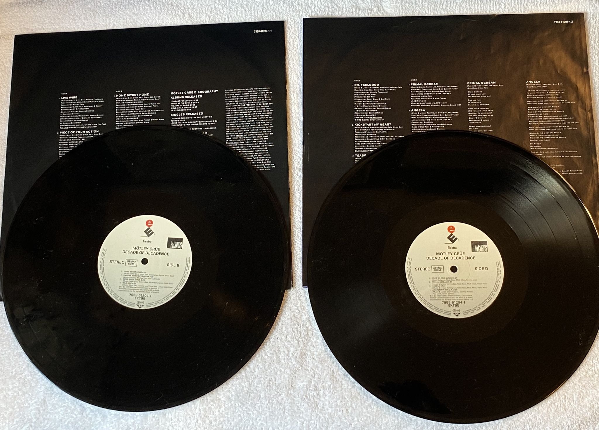 Omslagsbild för skivan MÖTLEY CRÜE Decade Of Decadence '81-'91 2xLP -91 ELEKTRA EKT 95