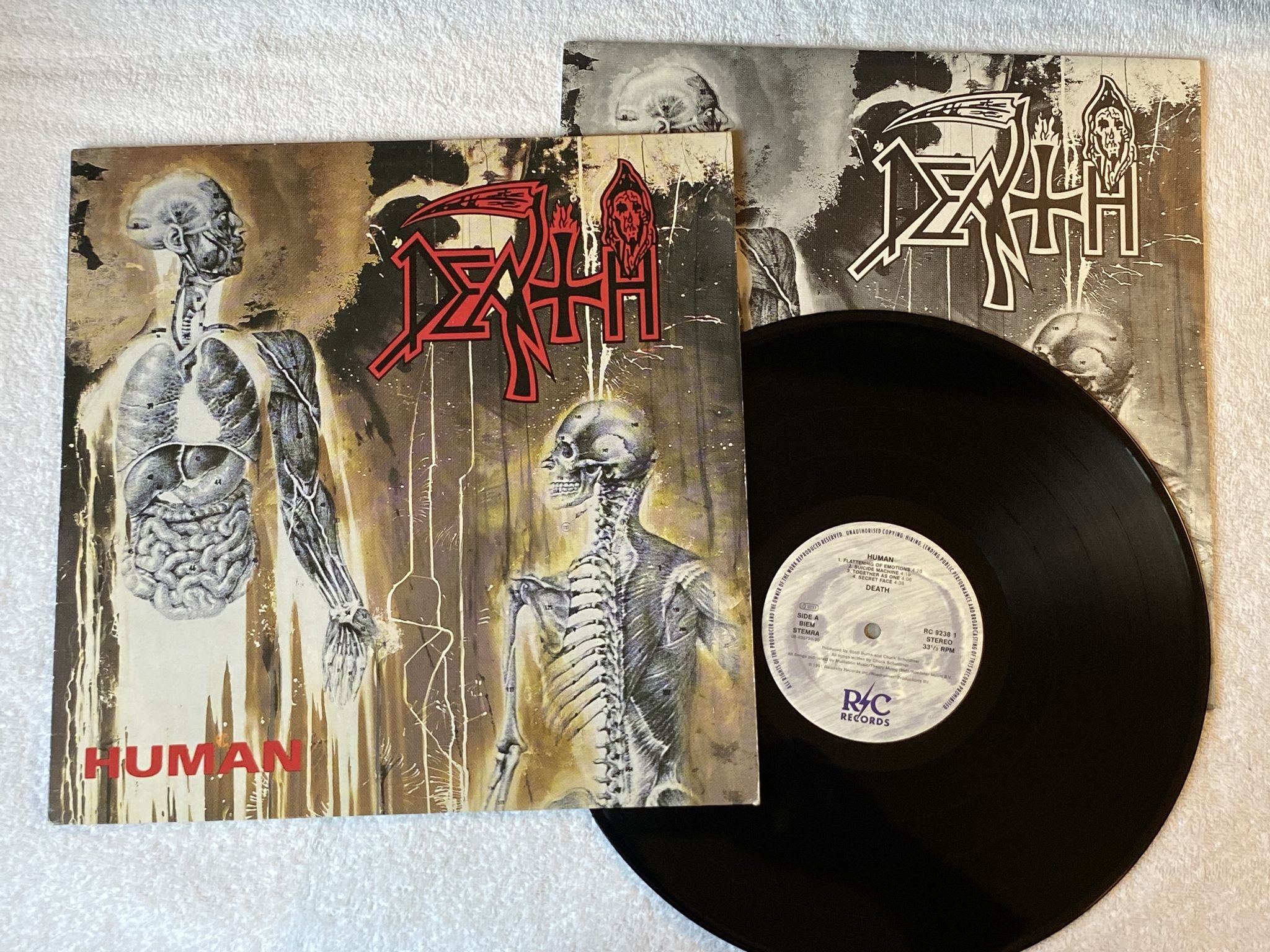 Omslagsbild för skivan DEATH human LP -91 Hol R/C RECORDS RC 9238 1 *** Death Metal ***
