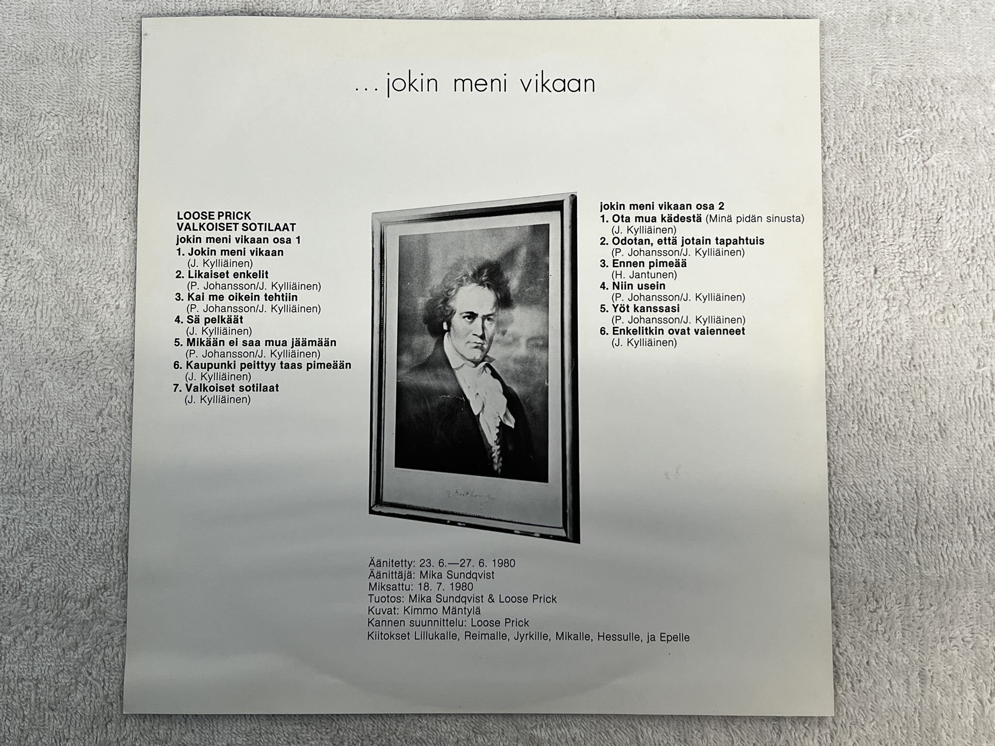 Omslagsbild för skivan LOOSE PRICK Valkoiset Sotilaat LP -80 Finland POKO PÄLP 15 *** RARE PUNK ***