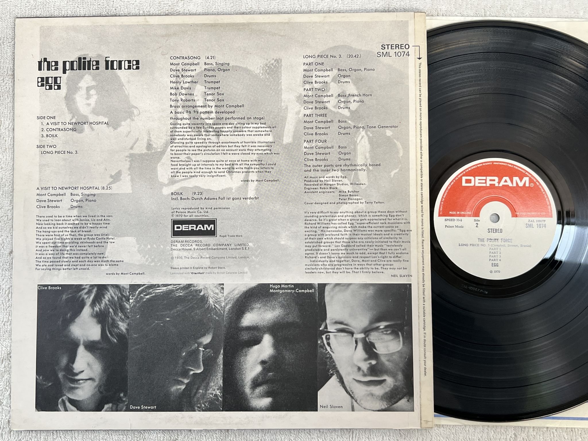 Omslagsbild för skivan EGG the polite force LP -70 UK DERAM SML 1074 *** RARE PSYCH / PROG ***