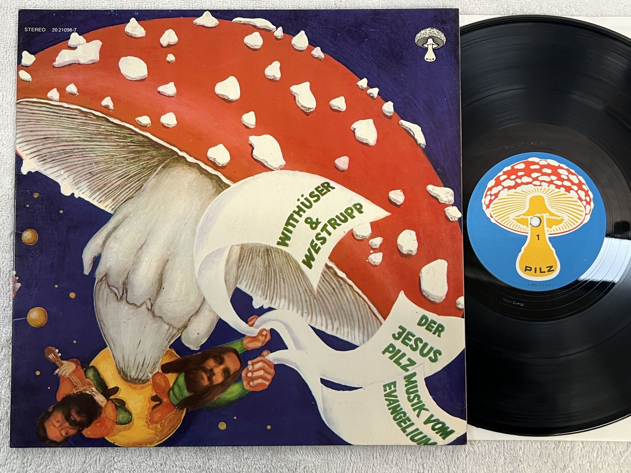 Omslagsbild för skivan WITTHÜSER & WESTRUP Der Jesuspilz LP -71 Ger PILZ 20 21098-7 *** Krautrock ***