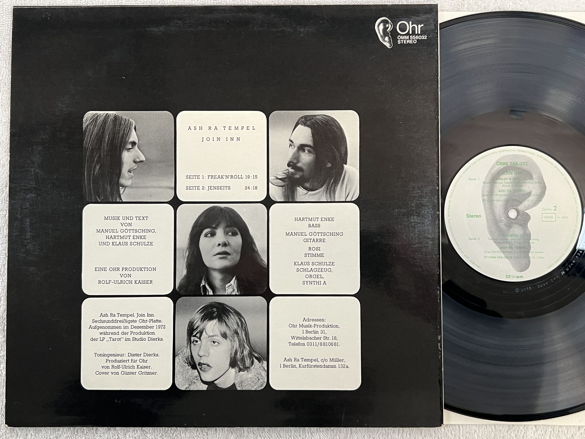 Omslagsbild för skivan ASH RA TEMPEL join inn LP -73 Ger OHR OMM 556032 *** KRAUTROCK ***