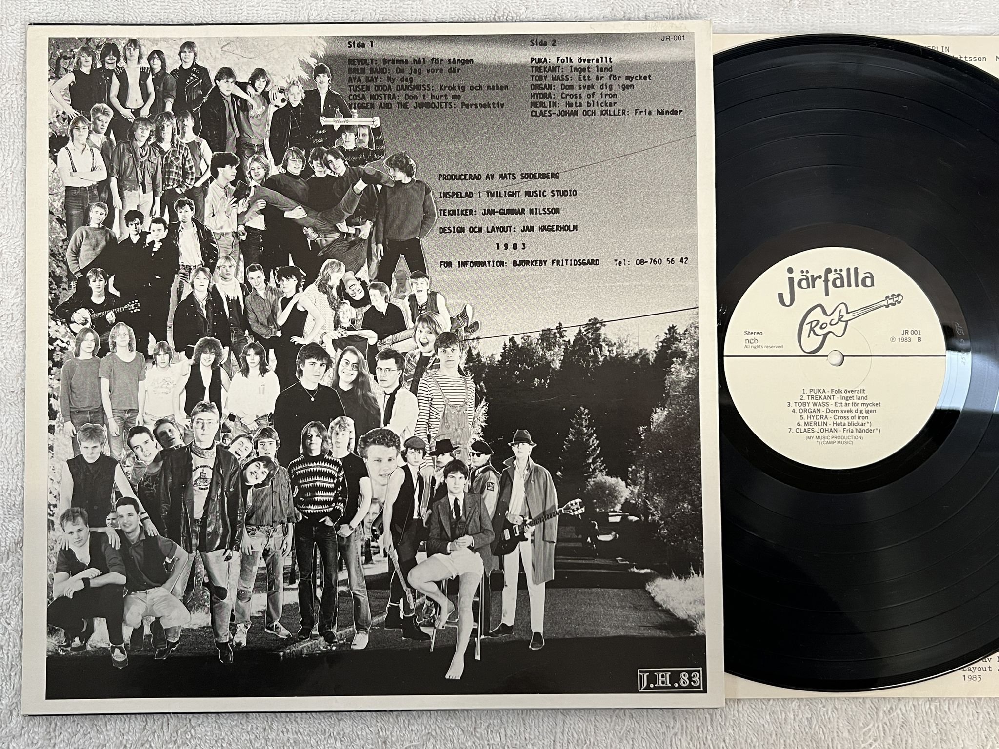 Omslagsbild för skivan V/A förorts rock LP -83 Swe JÄRFÄLLA ROCK JR 001