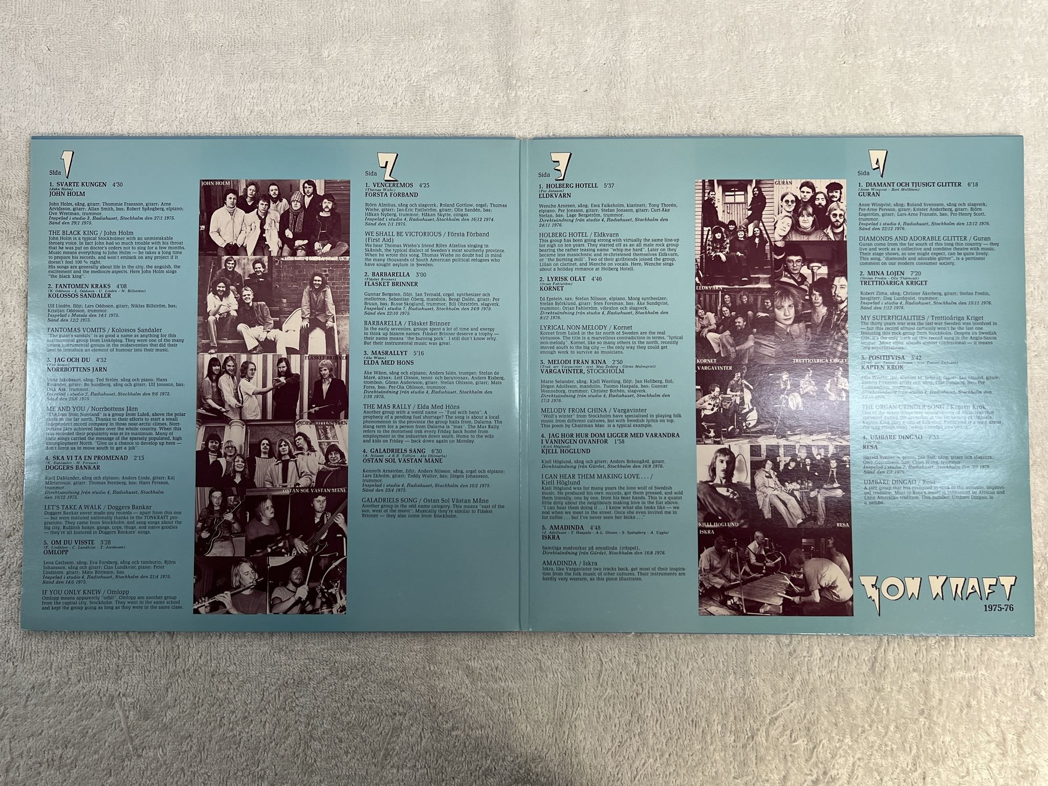 Omslagsbild för skivan V/A tonkraft 2xLP -81 TLP-3-4 ELDA MED HÖNS, Fläsket Brinner, Kjell Höglund mfl